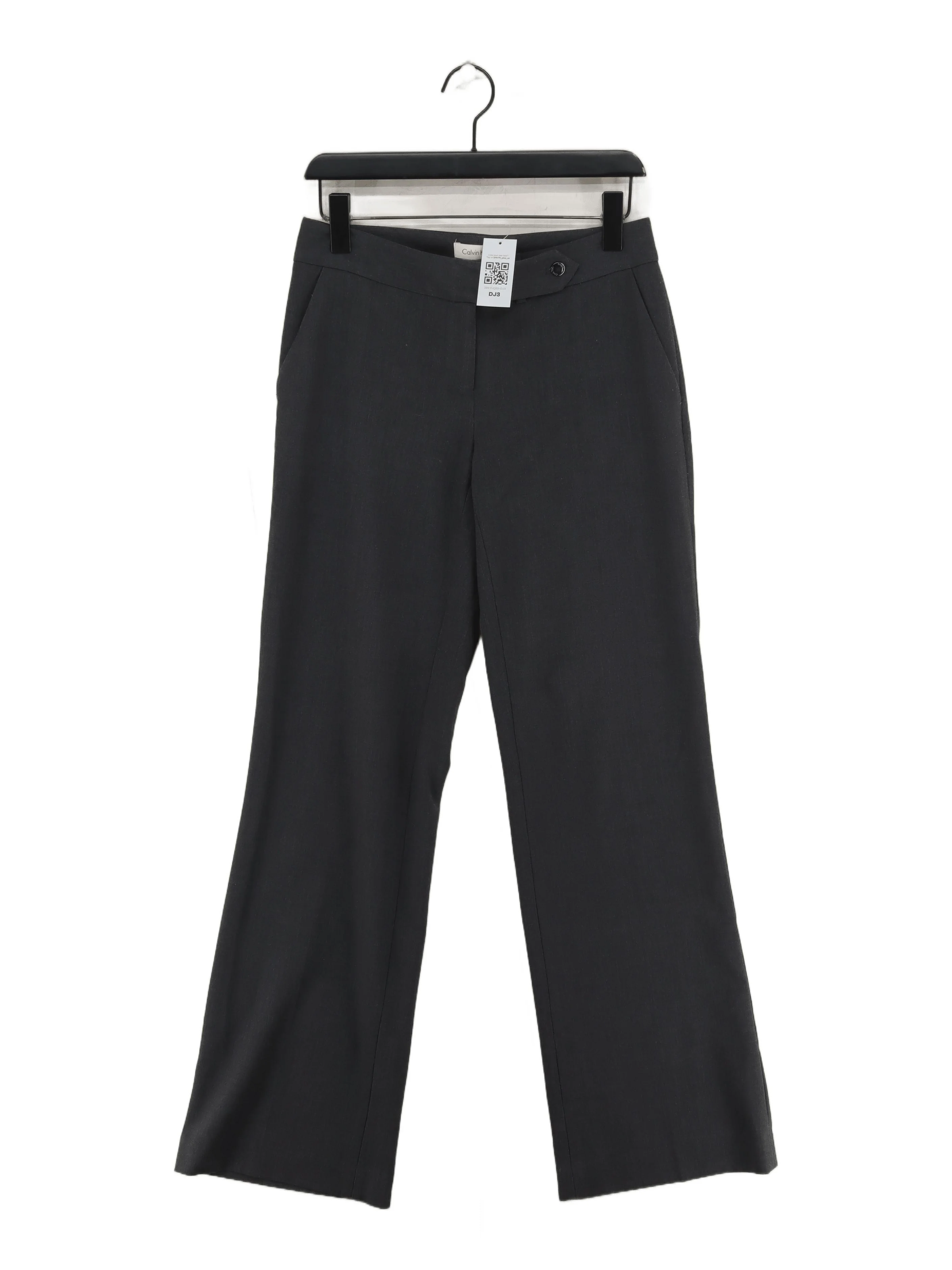 Calvin Klein Women's Trousers UK 6 Grey Polyester with Rayon, Spandex Chino