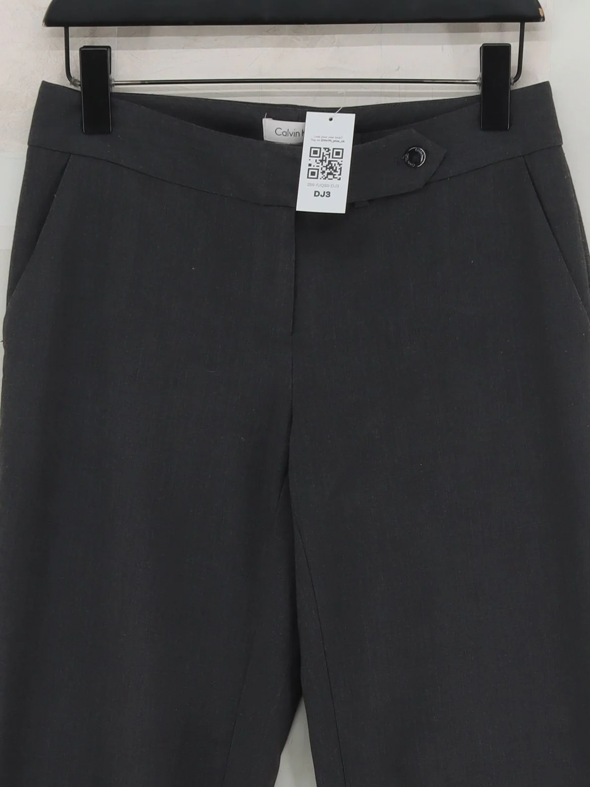 Calvin Klein Women's Trousers UK 6 Grey Polyester with Rayon, Spandex Chino - Image 3