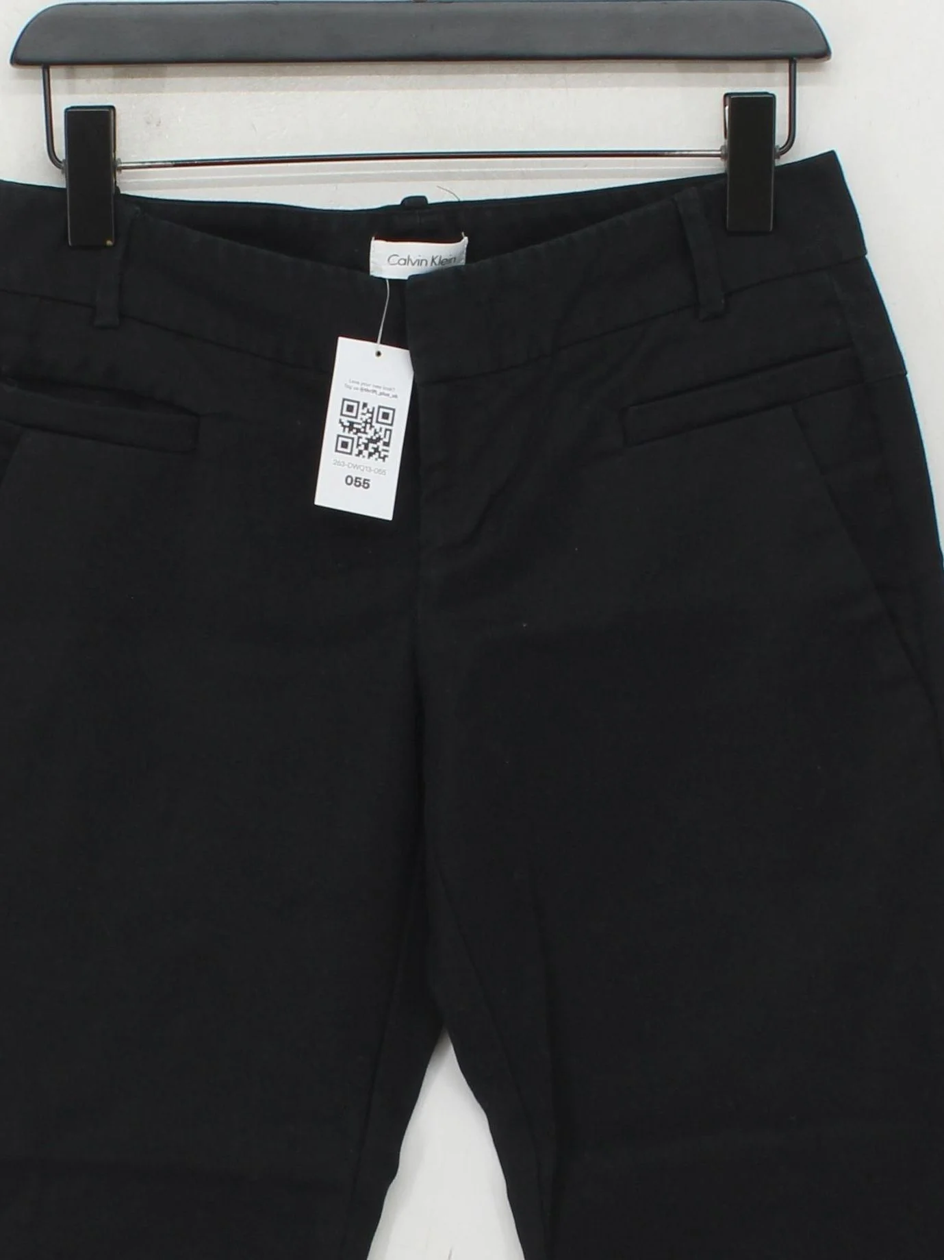 Calvin Klein Women's Trousers W 32 in Black Cotton with Elastane Straight Chino - Image 3
