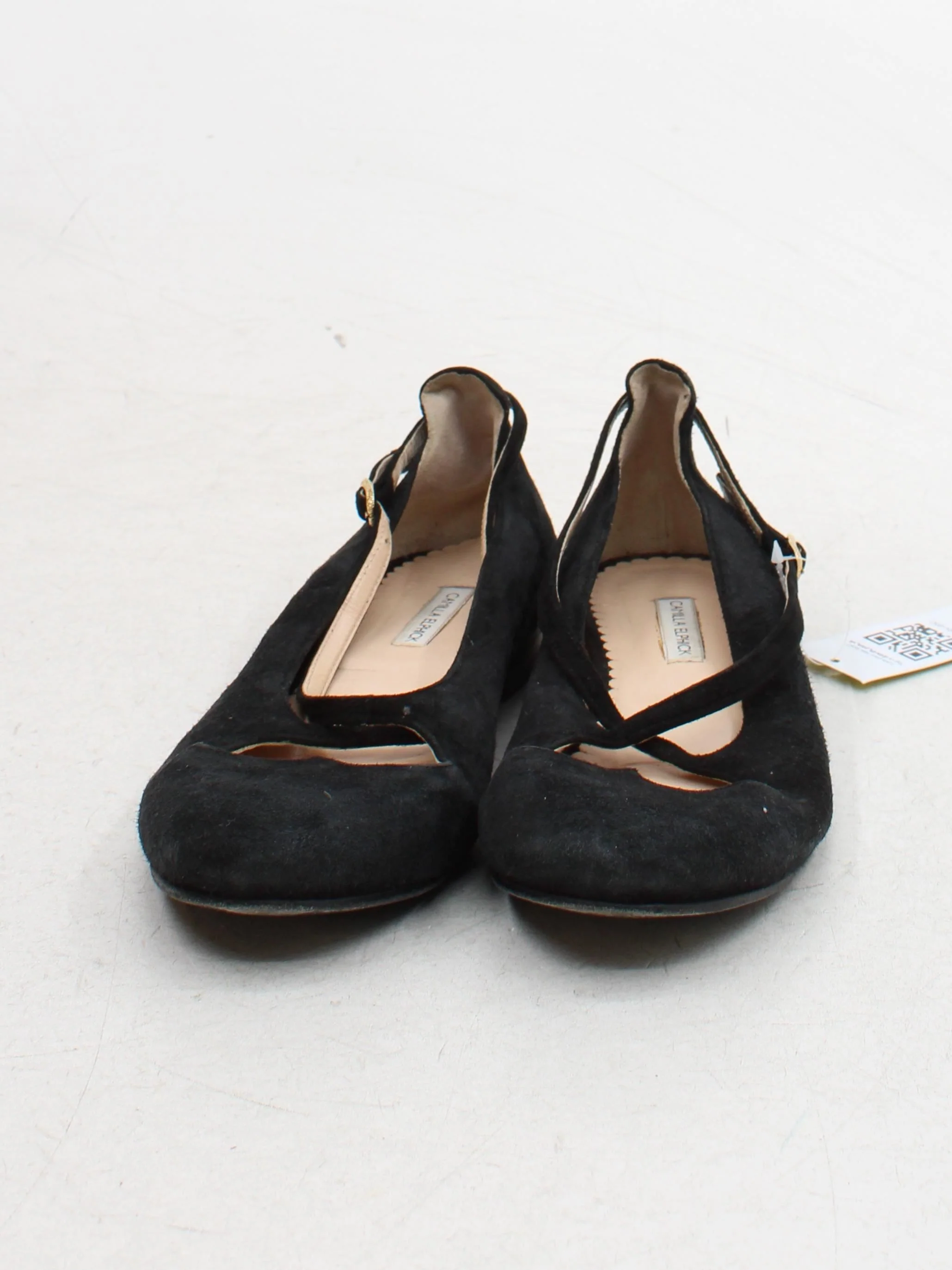 Camilla Elphick Women's Flat Shoes UK 6.5 Black 100% Suede Mary Jane - Image 2