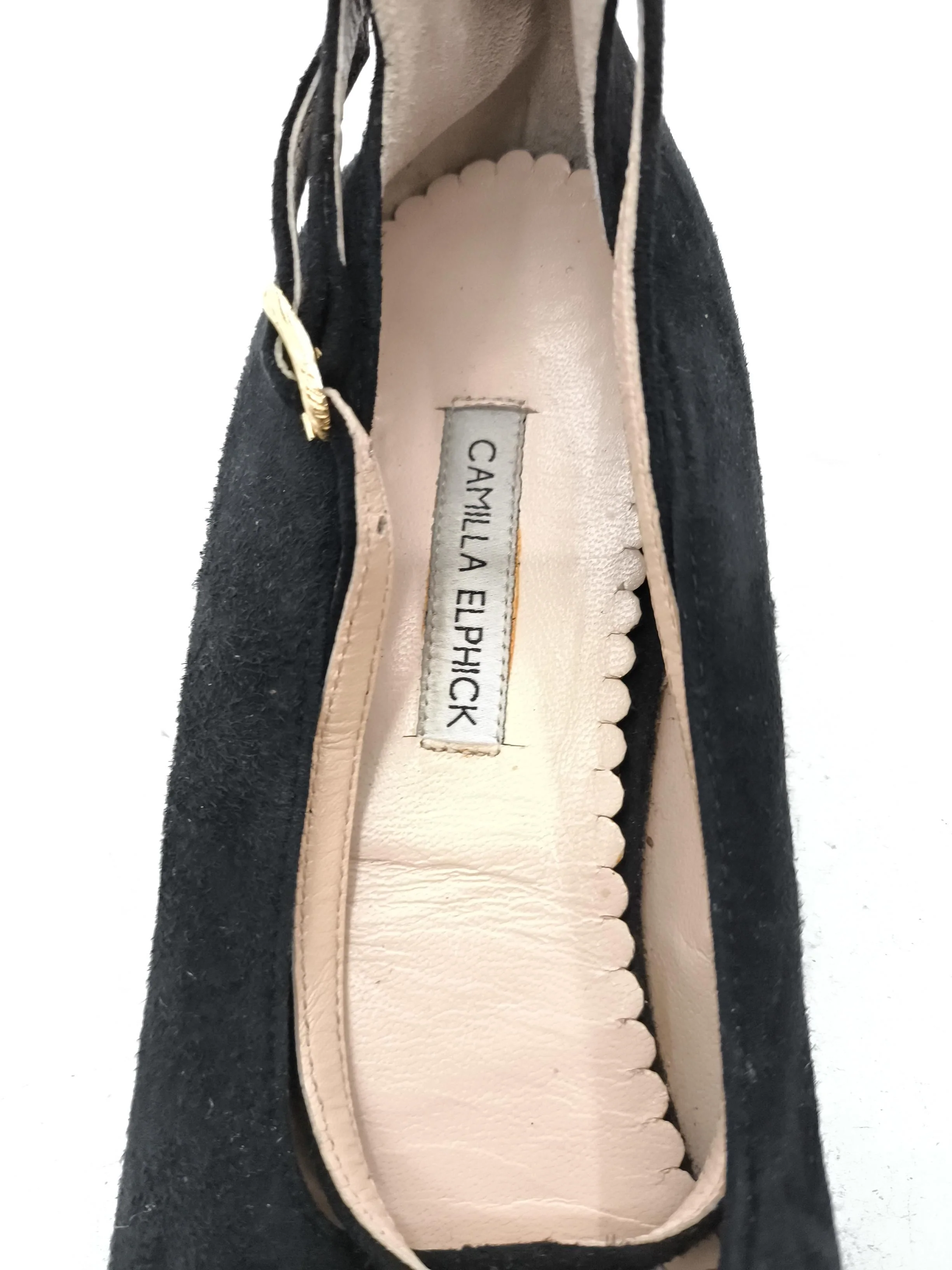 Camilla Elphick Women's Flat Shoes UK 6.5 Black 100% Suede Mary Jane - Image 6