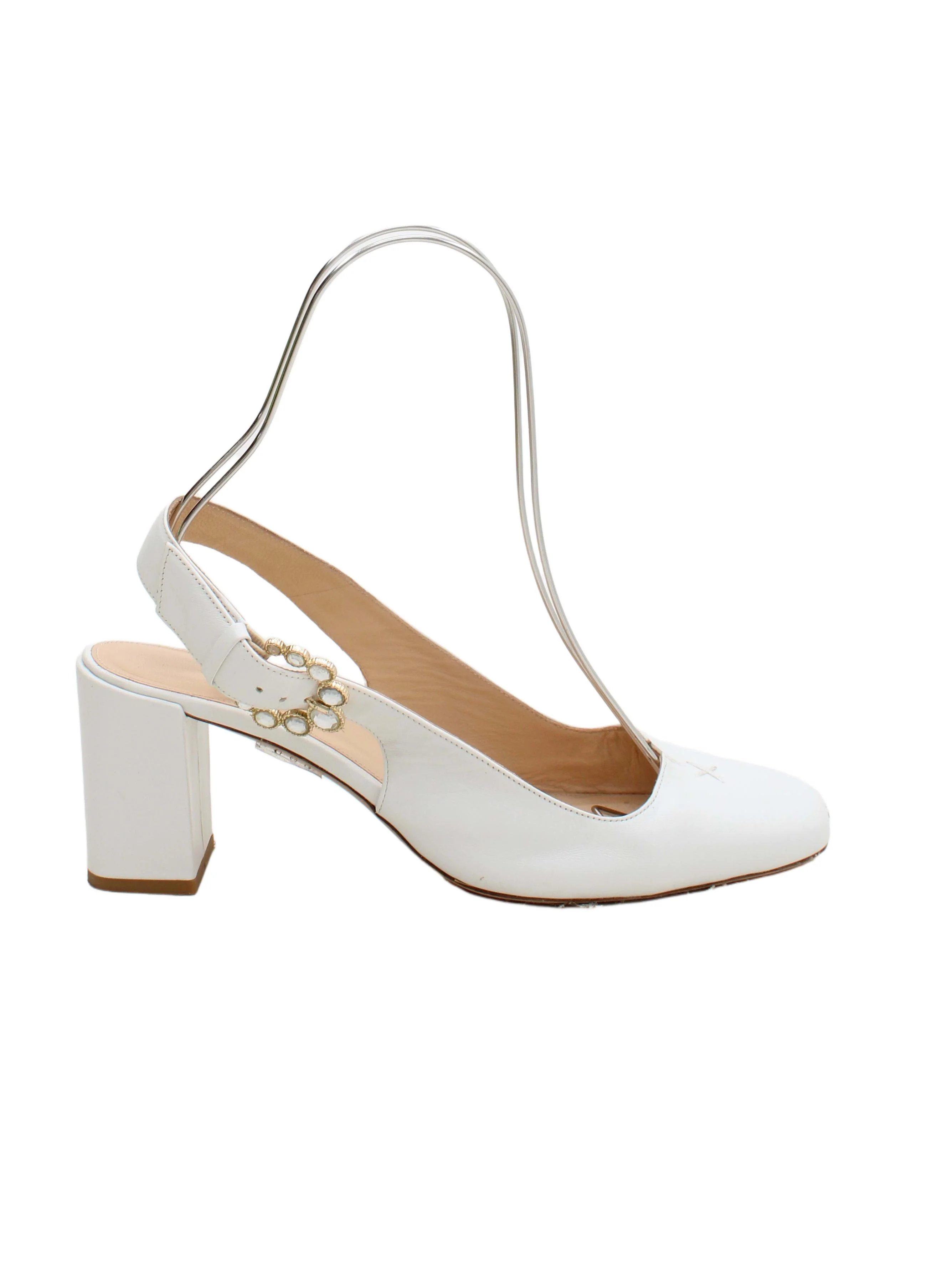 Camilla Elphick Women's Heels UK 7 White 100% Leather Court