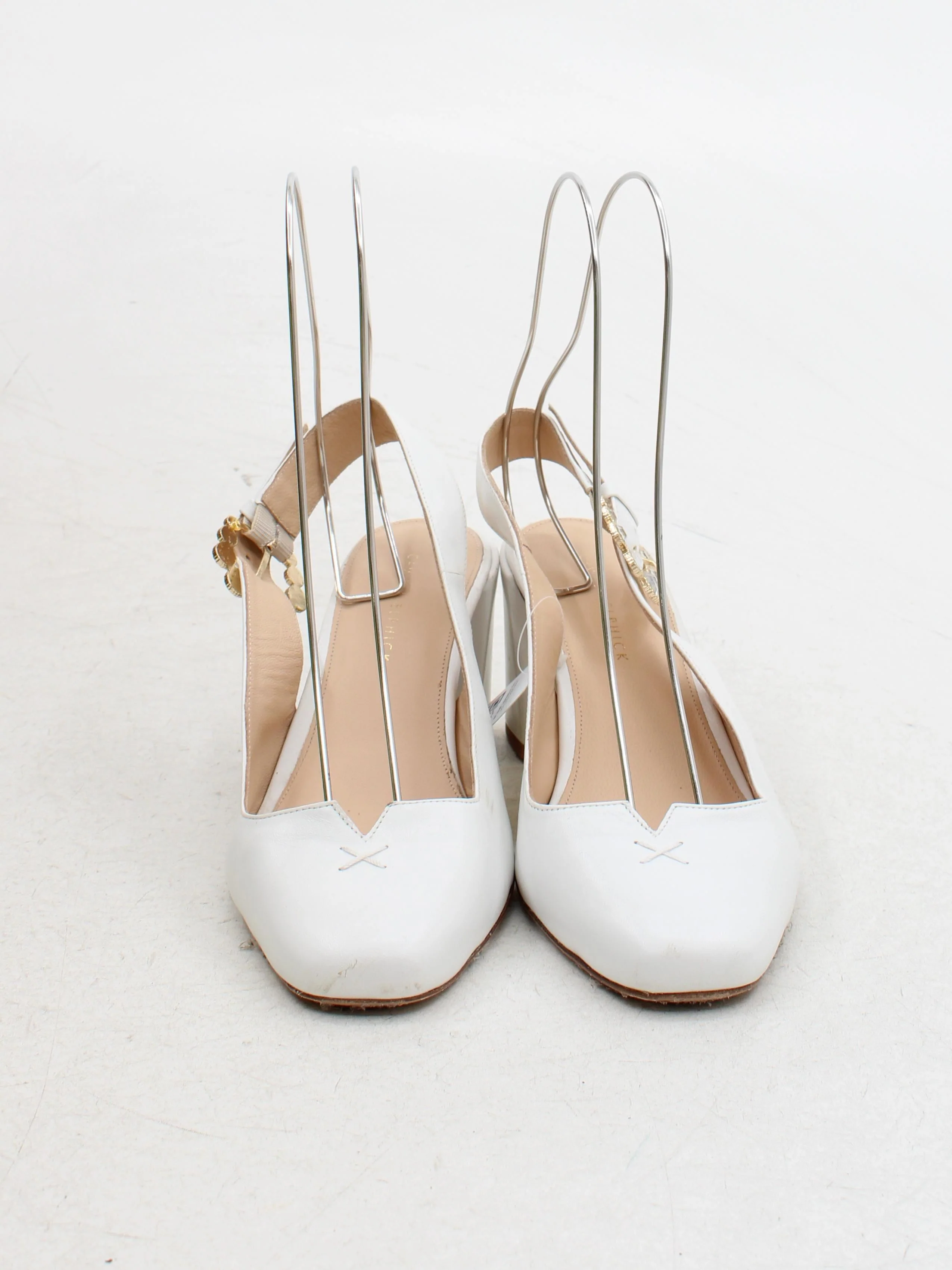 Camilla Elphick Women's Heels UK 7 White 100% Leather Court - Image 2