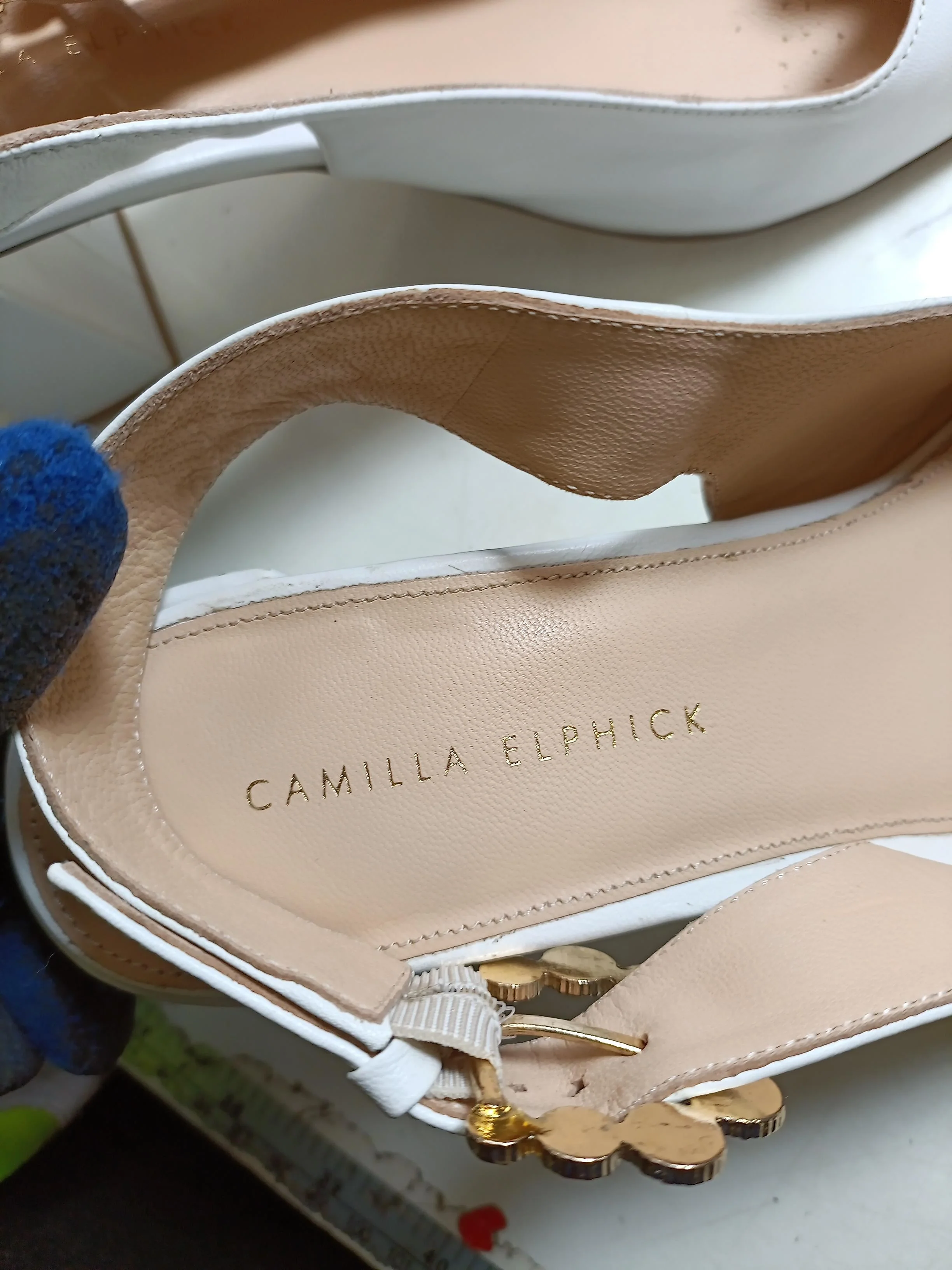 Camilla Elphick Women's Heels UK 7 White 100% Leather Court - Image 9