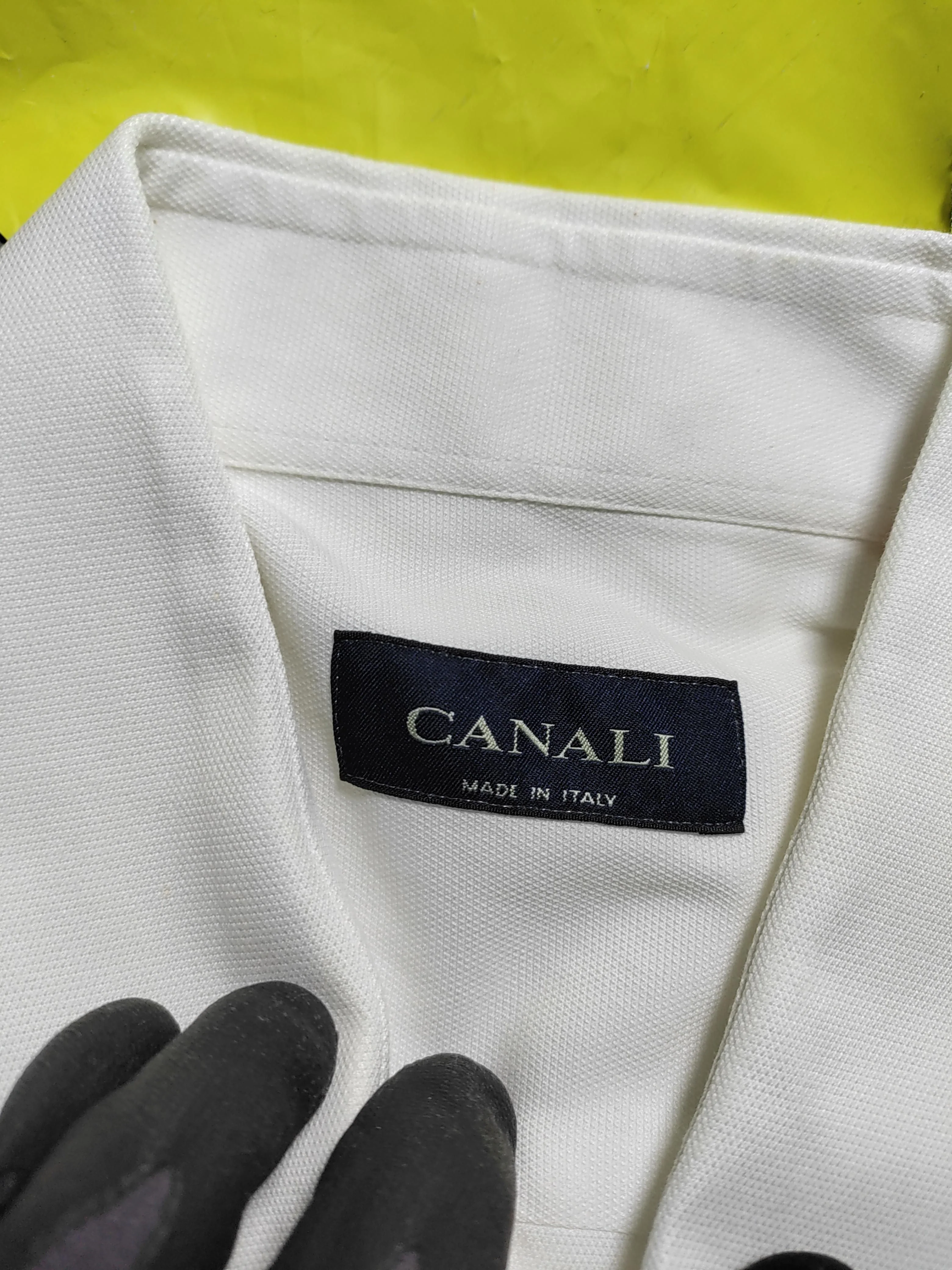 Canali Men's Shirt Chest: 44 in White 100% Cotton Basic - Image 5