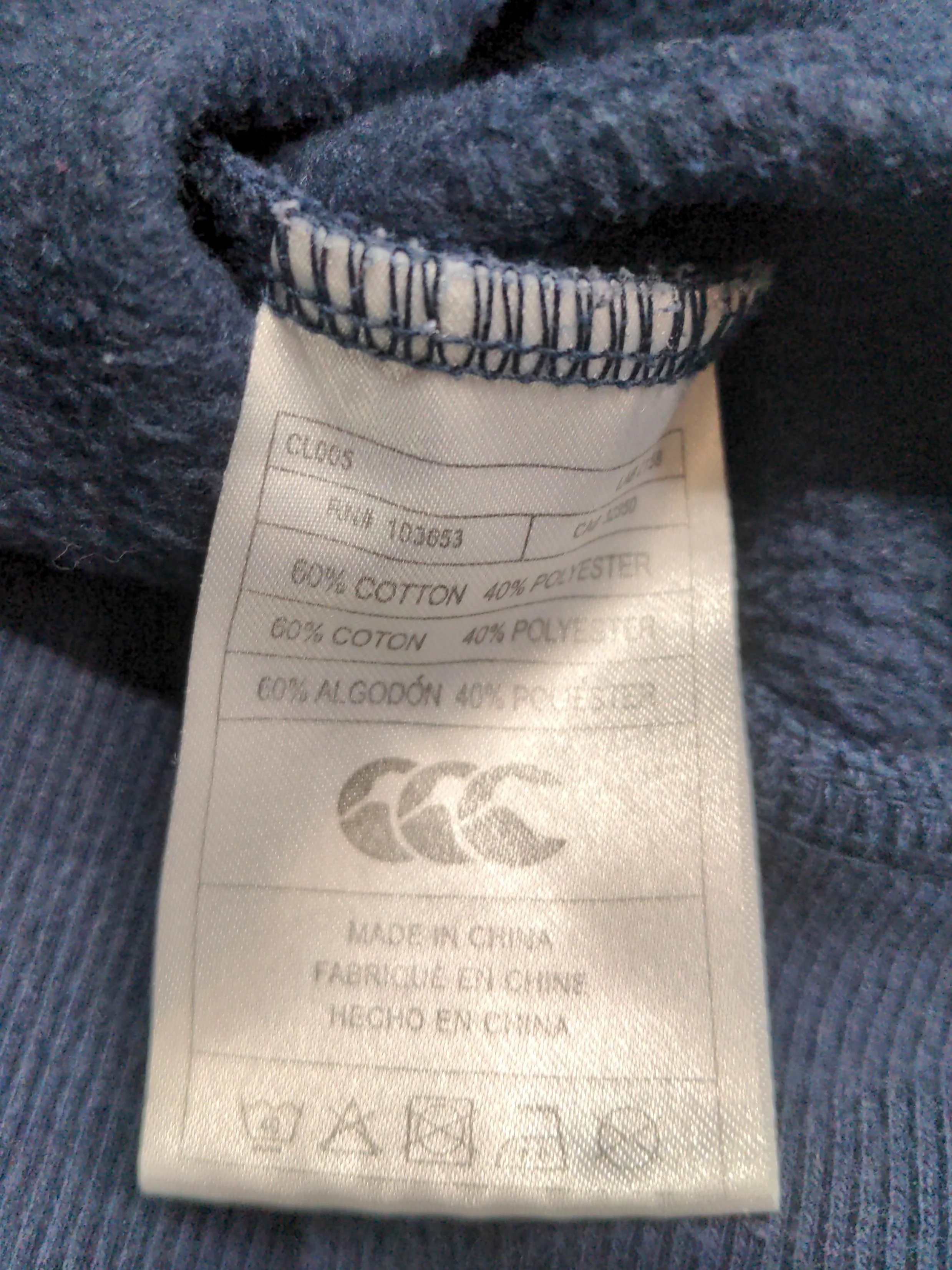 Canterbury Men's Hoodie L Blue Graphic Cotton with Polyester Pullover - Image 8
