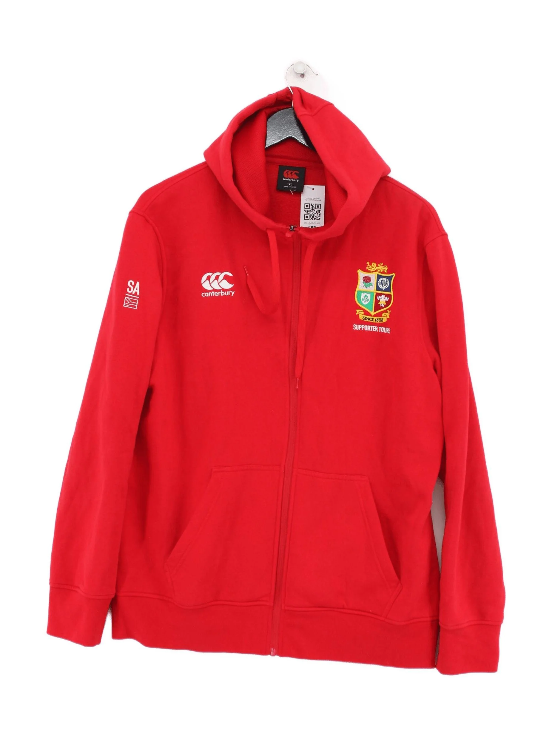Canterbury Men's Hoodie XL Red Graphic Cotton with Polyester Pullover