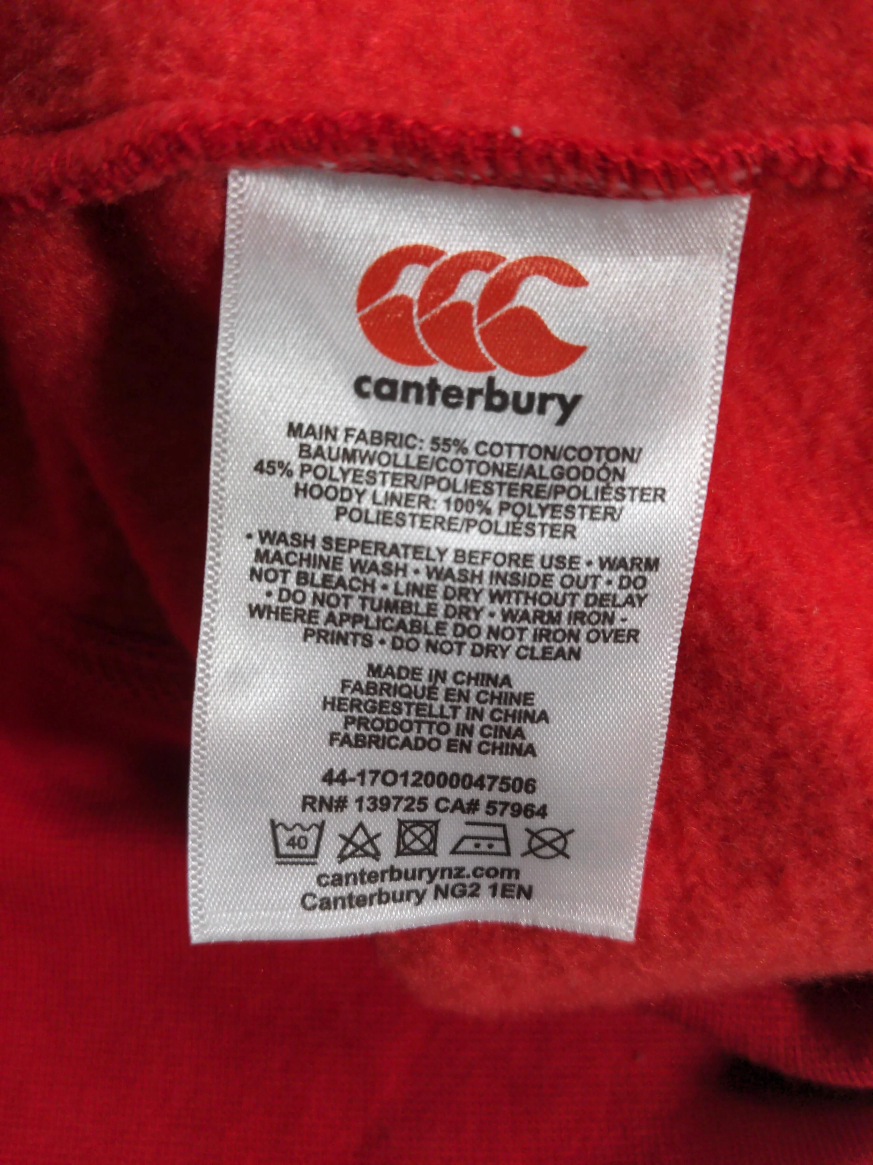 Canterbury Men's Hoodie XL Red Graphic Cotton with Polyester Pullover - Image 6