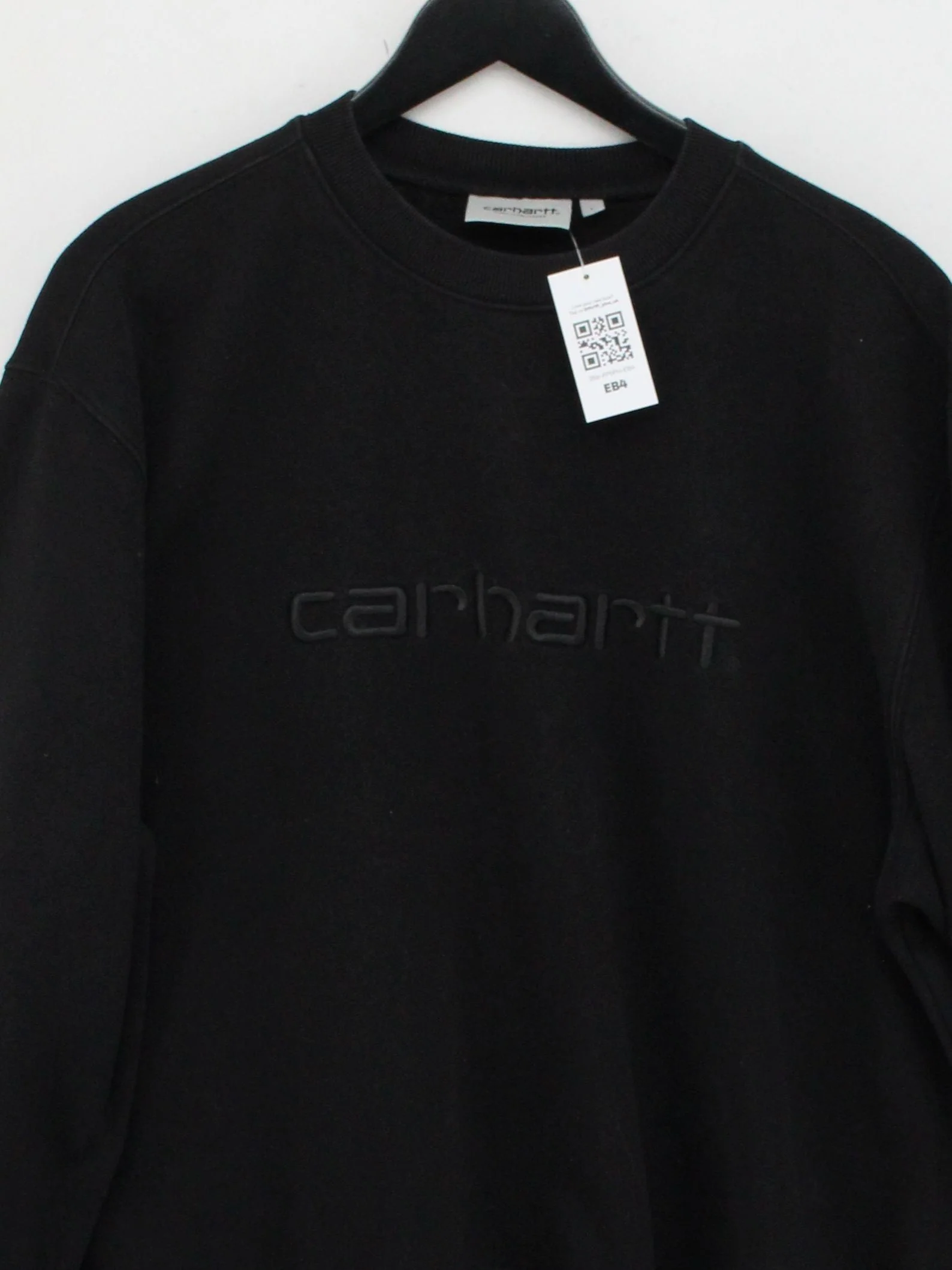 Carhartt Men's Hoodie L Black Cotton with Polyester, Elastane Pullover - Image 3