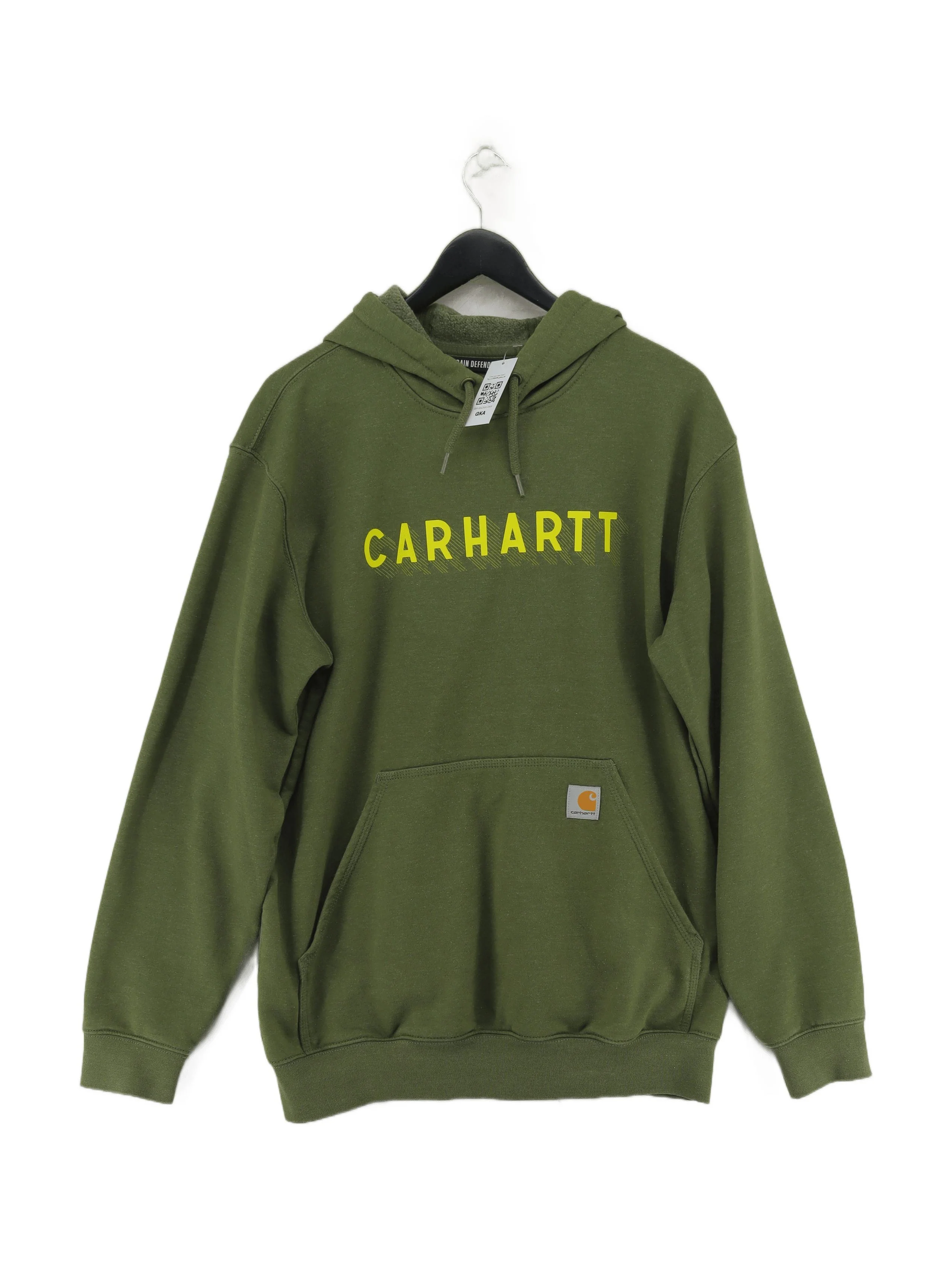 Carhartt Men's Hoodie M Green Graphic Cotton with Polyester Pullover