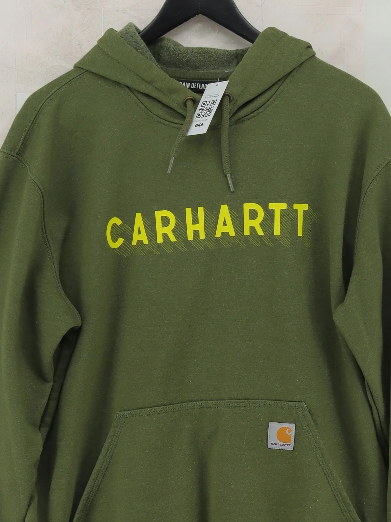 Carhartt Men's Hoodie M Green Graphic Cotton with Polyester Pullover - Image 3
