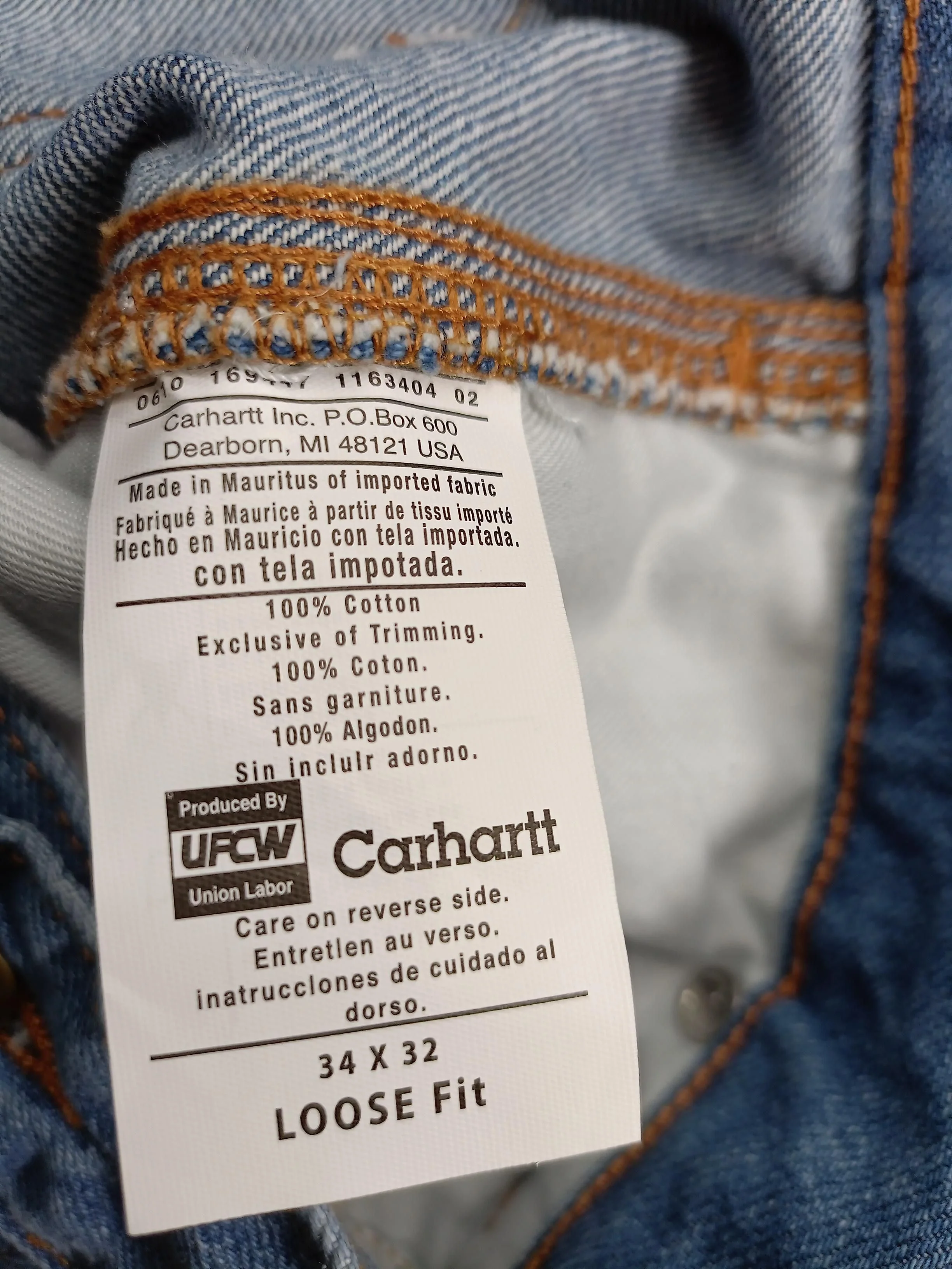 Carhartt Men's Jeans L Blue 100% Cotton Wide-Leg - Image 6
