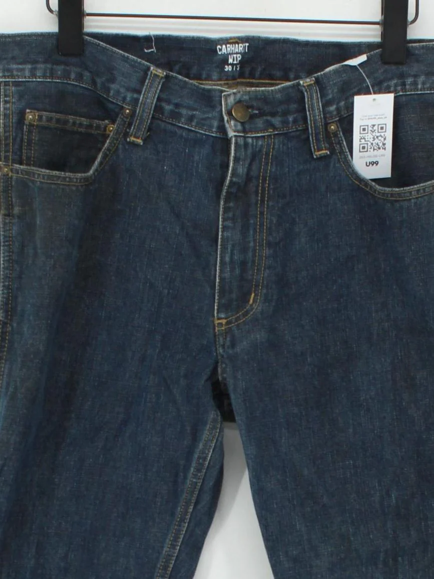Carhartt Men's Jeans W 30 in; L 32 in Blue Cotton with Polyester Straight - Image 3