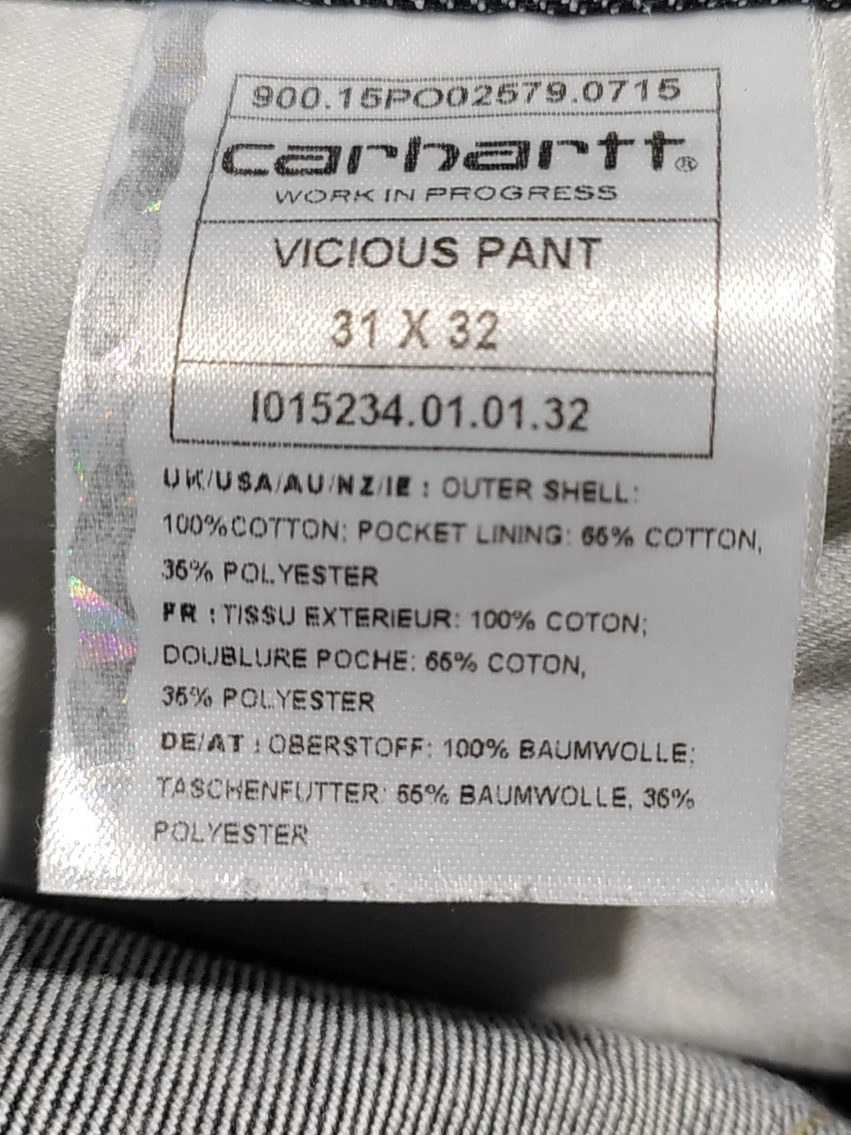 Carhartt Men's Jeans W 31 in; L 32 in Blue Cotton with Polyester Straight - Image 6