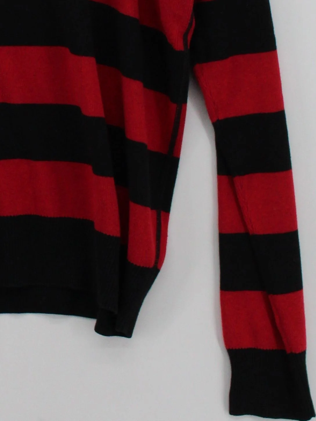 Carhartt Men's Jumper L Red Striped Cotton with Acrylic Round Neck Pullover - Image 4
