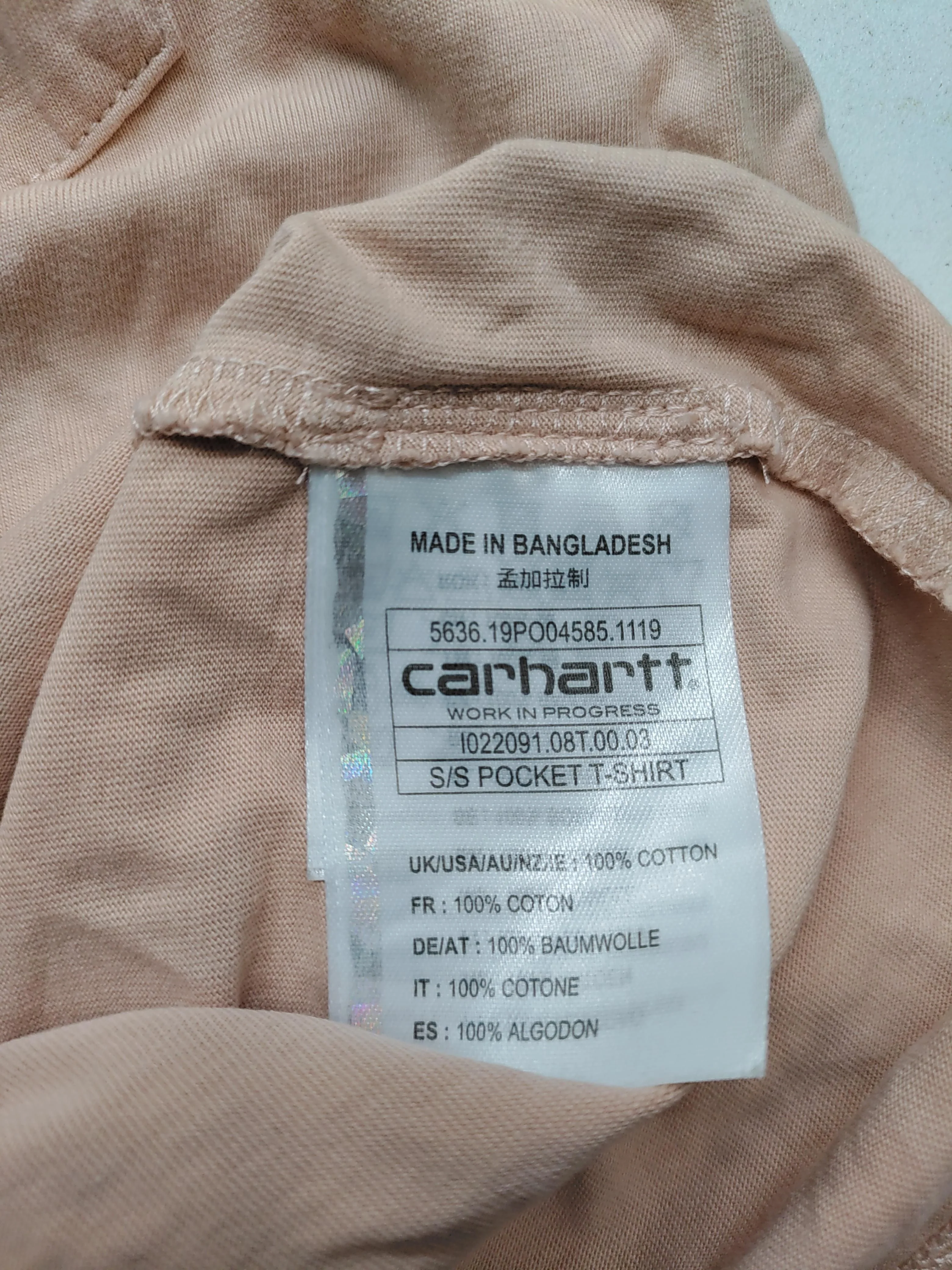 Carhartt Men's T-Shirt S Pink 100% Cotton Basic - Image 6