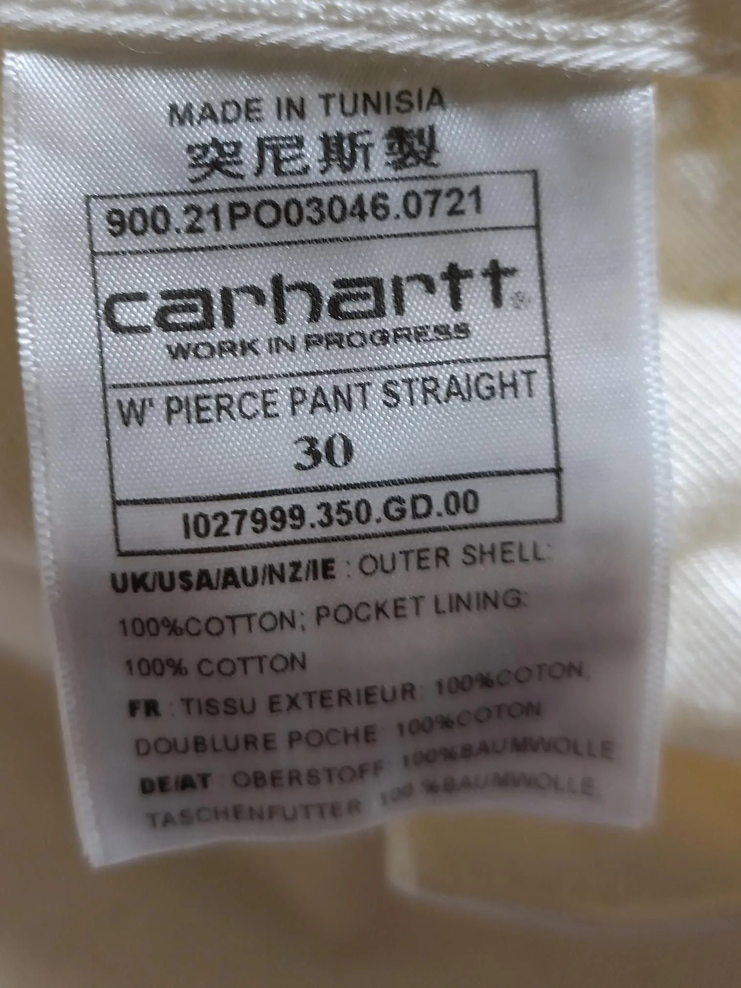 Carhartt Men's Trousers M White 100% Cotton Straight Chino - Image 6
