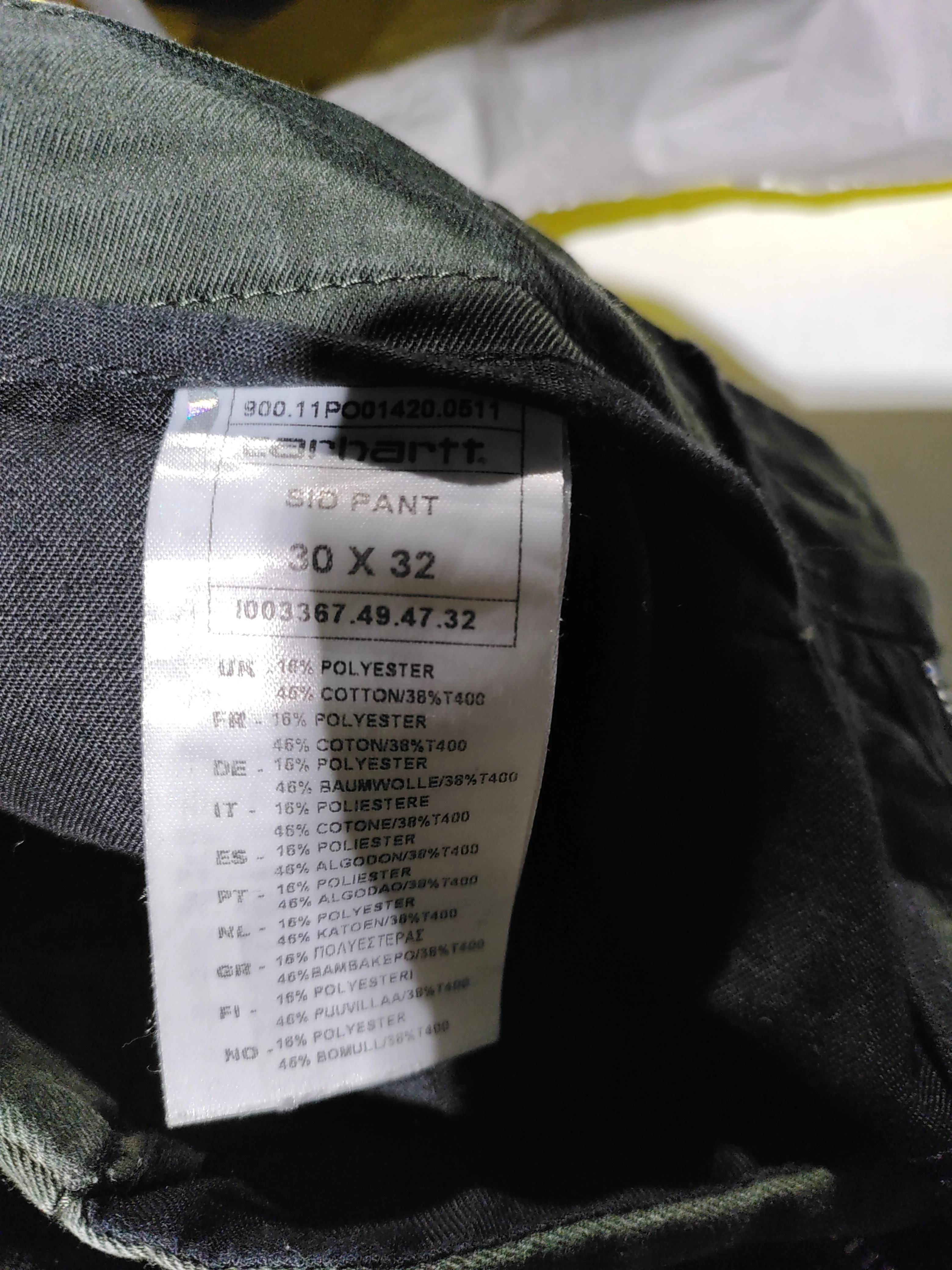 Carhartt Men's Trousers W 30 in Green Polyester with Cotton Tapered Chino - Image 7