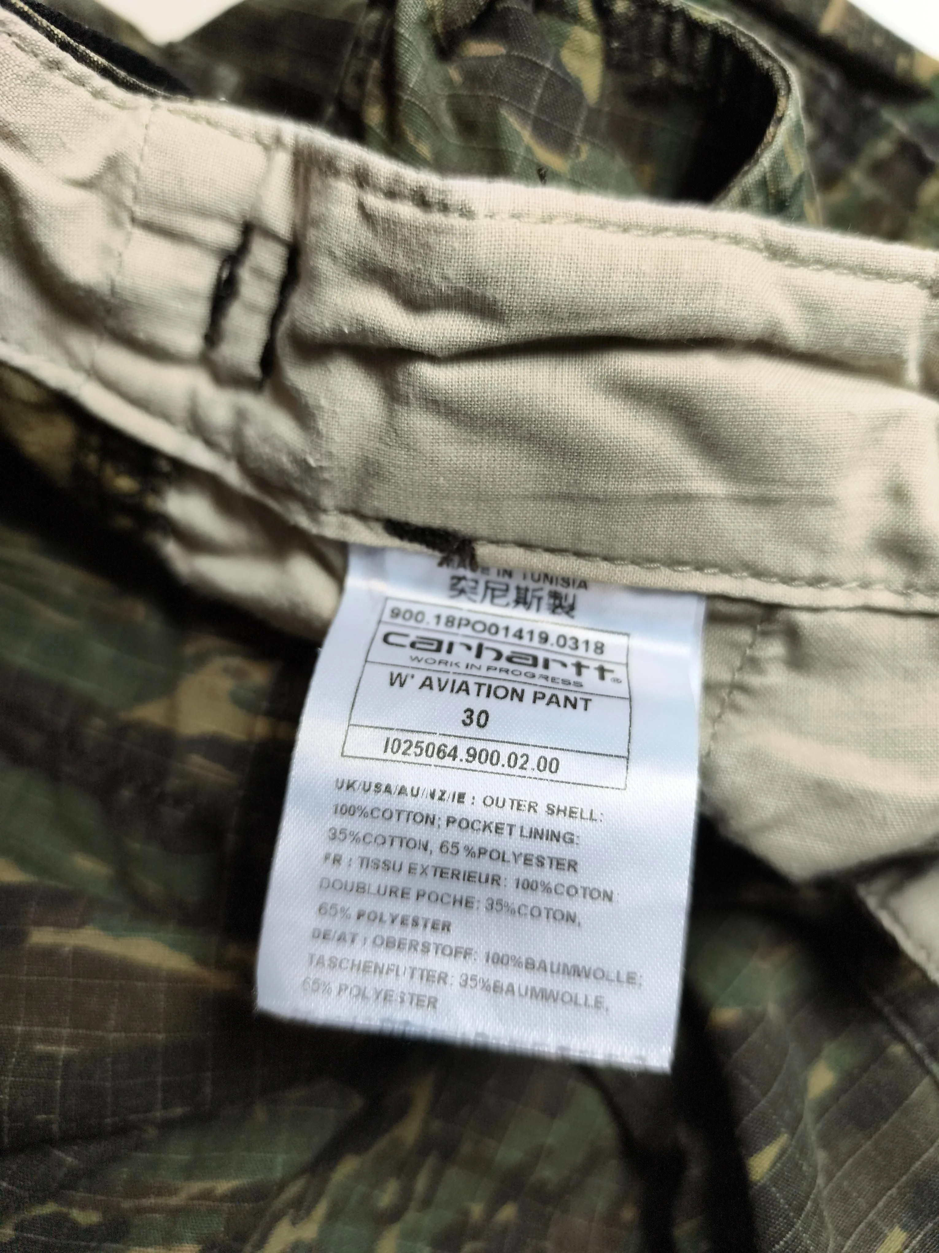 Carhartt Men's Trousers W 30 in Multi Camo Cotton with Polyester Straight Cargo - Image 6