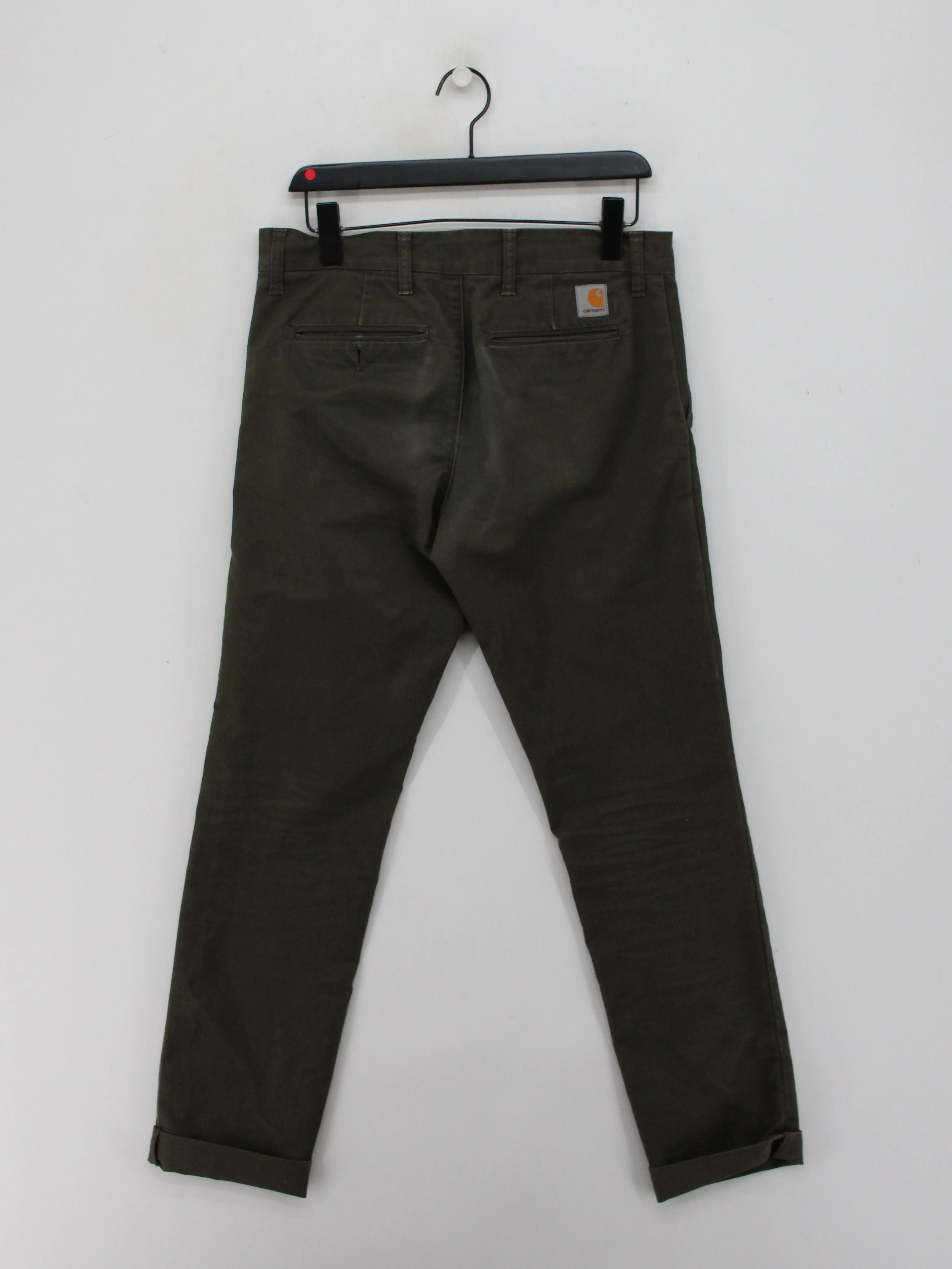Carhartt Men's Trousers W 32 in Green Cotton with Polyester Tapered Chino - Image 2