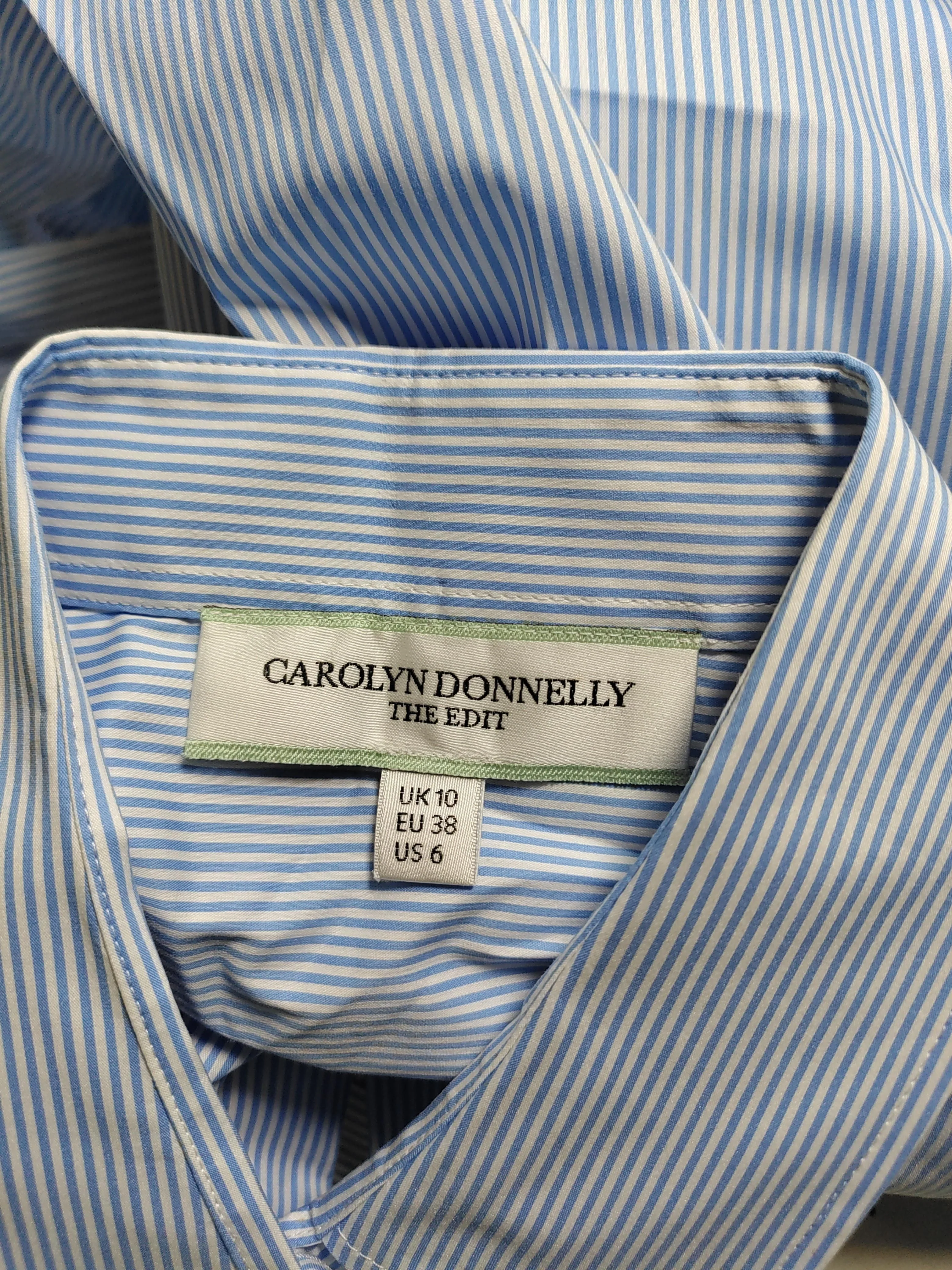 Carolyn Donnelly Women's Shirt UK 10 Blue Cotton with Nylon, Elastane Basic - Image 5