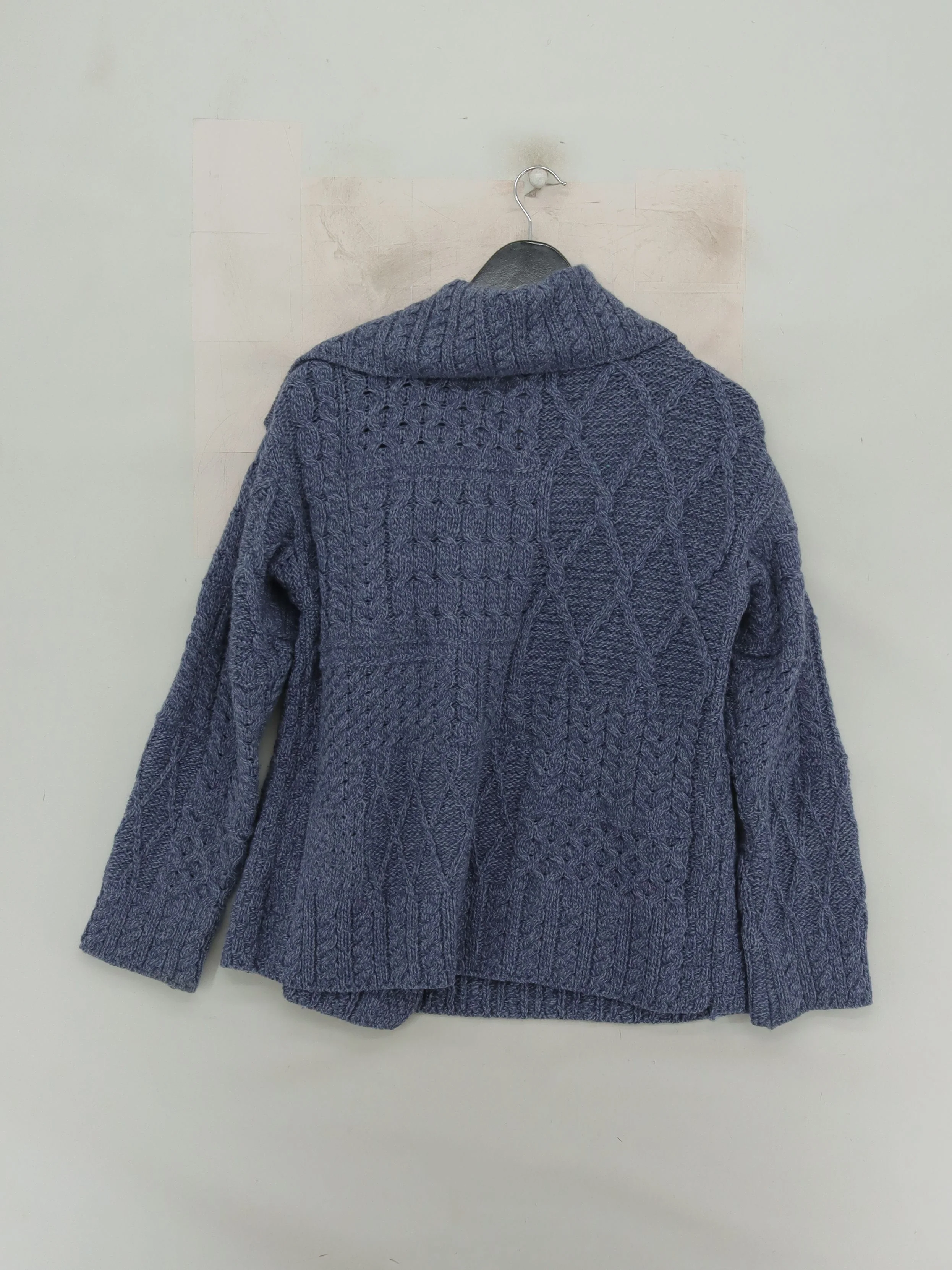 Carraig Donn Women's Cardigan M Blue 100% Wool Collared Cardigan - Image 2