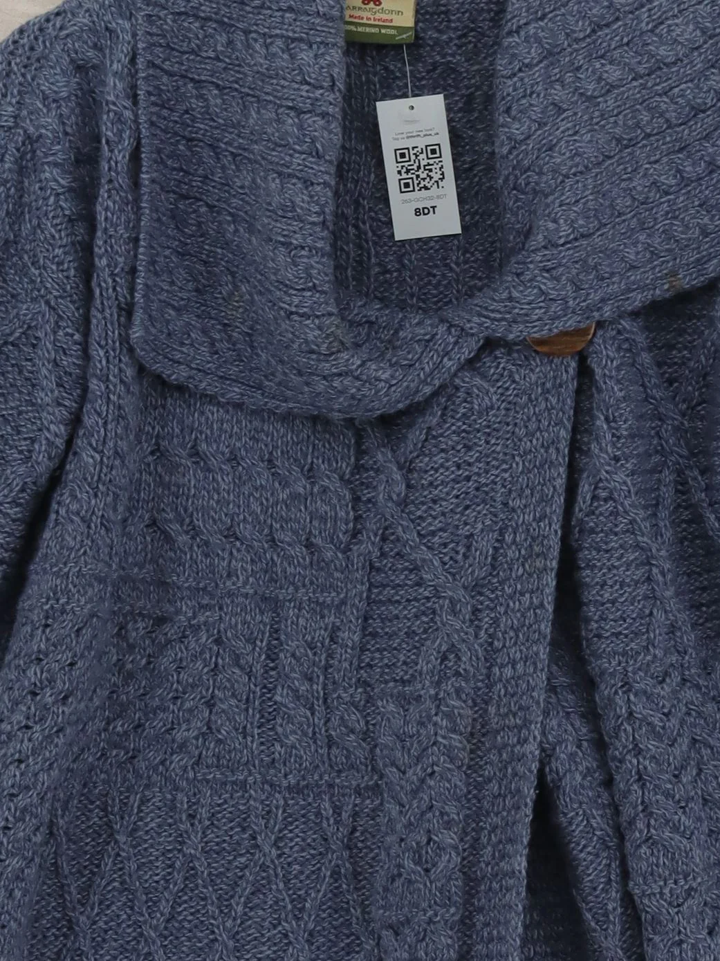 Carraig Donn Women's Cardigan M Blue 100% Wool Collared Cardigan - Image 3