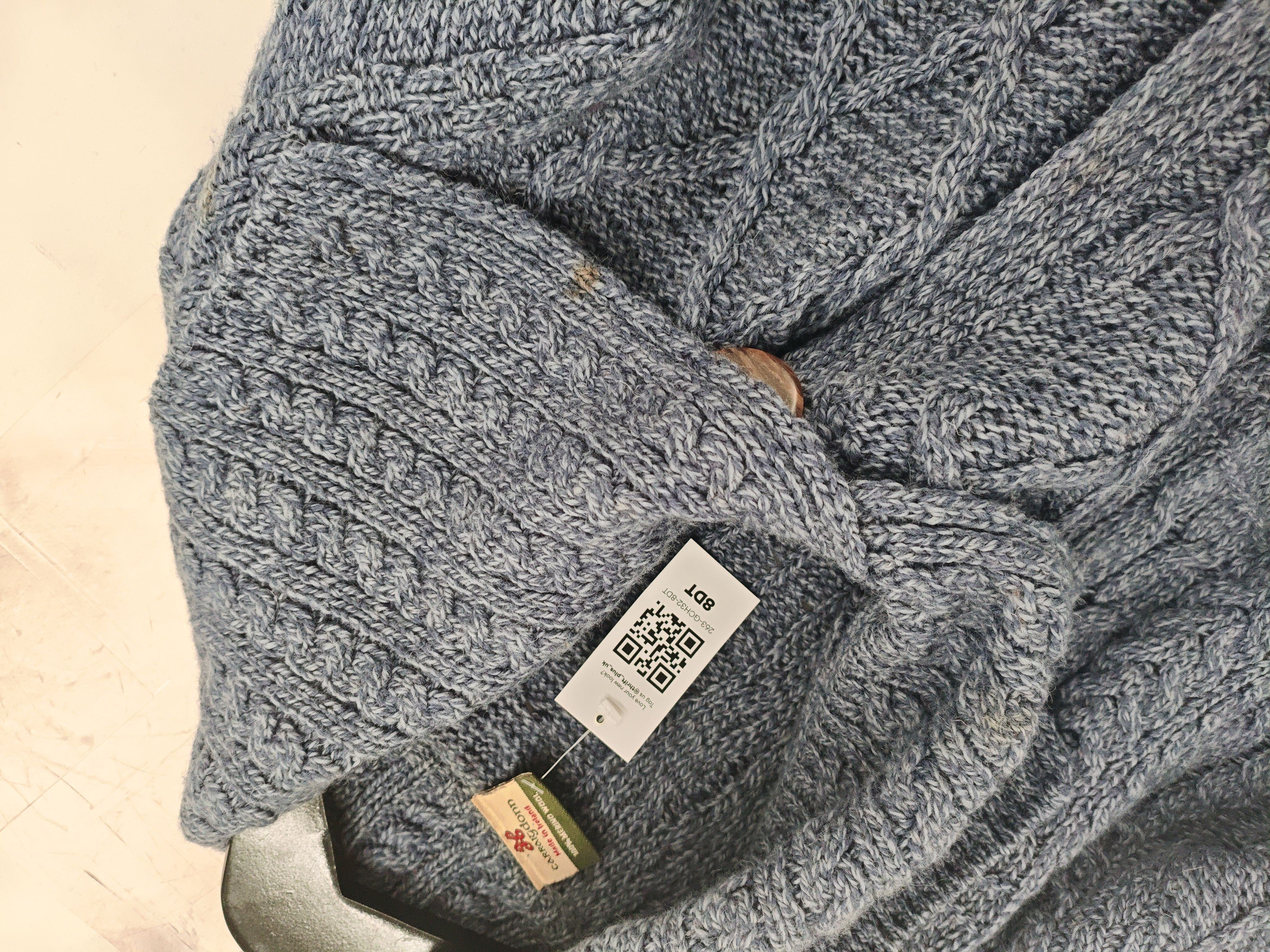 Carraig Donn Women's Cardigan M Blue 100% Wool Collared Cardigan - Image 5