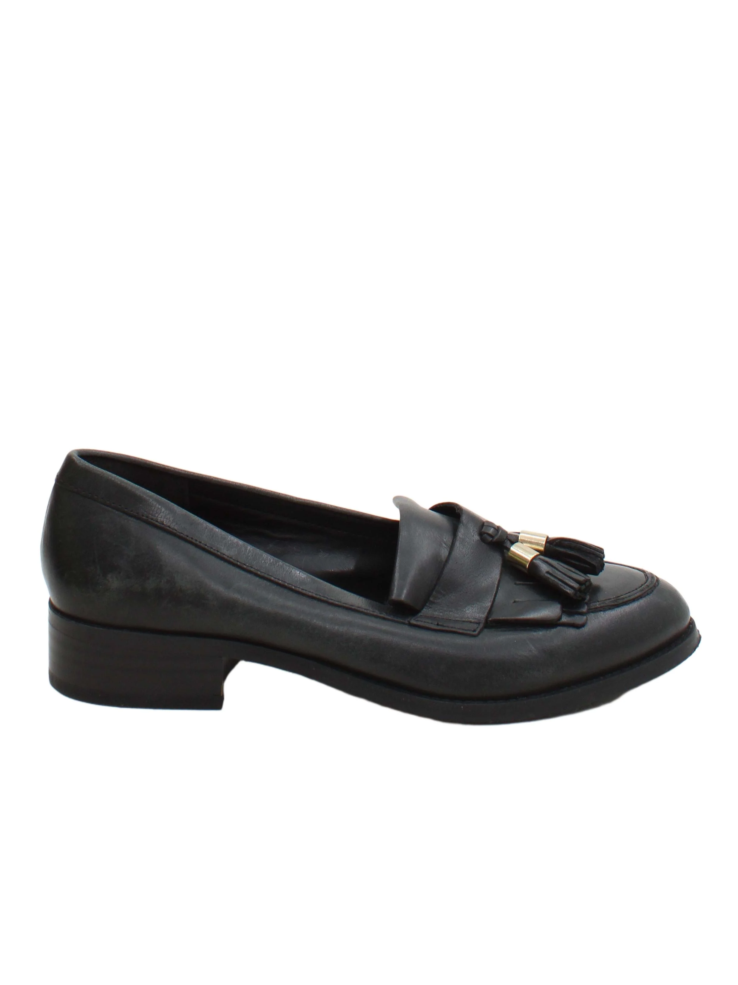 Carvela Women's Flat Shoes UK 5 Black 100% Leather Loafer