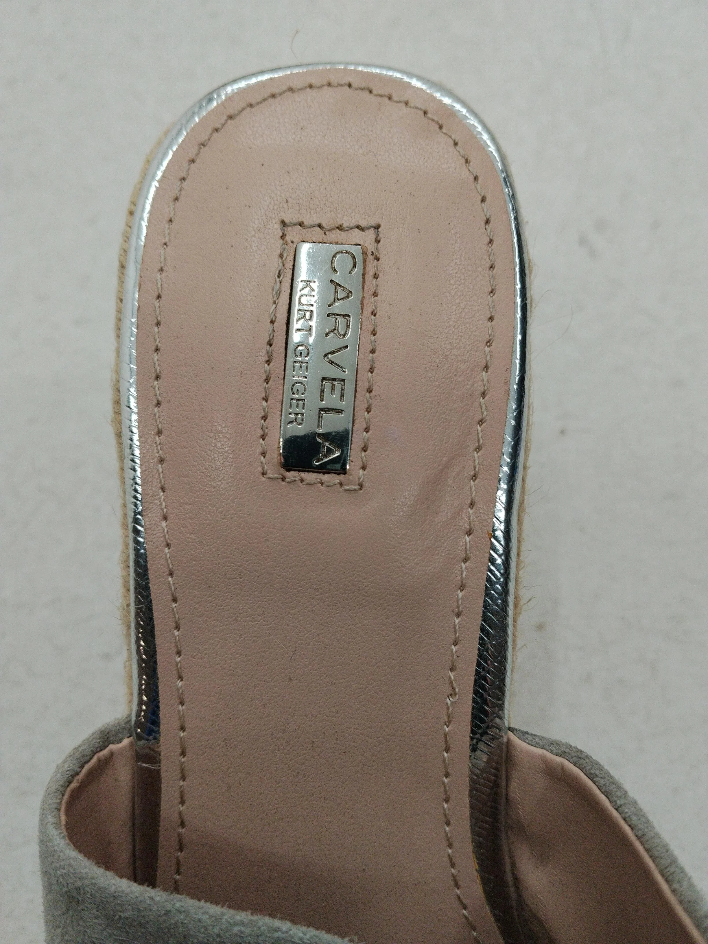 Carvela Women's Sandals UK 4 Grey 100% Suede Espadrille - Image 6