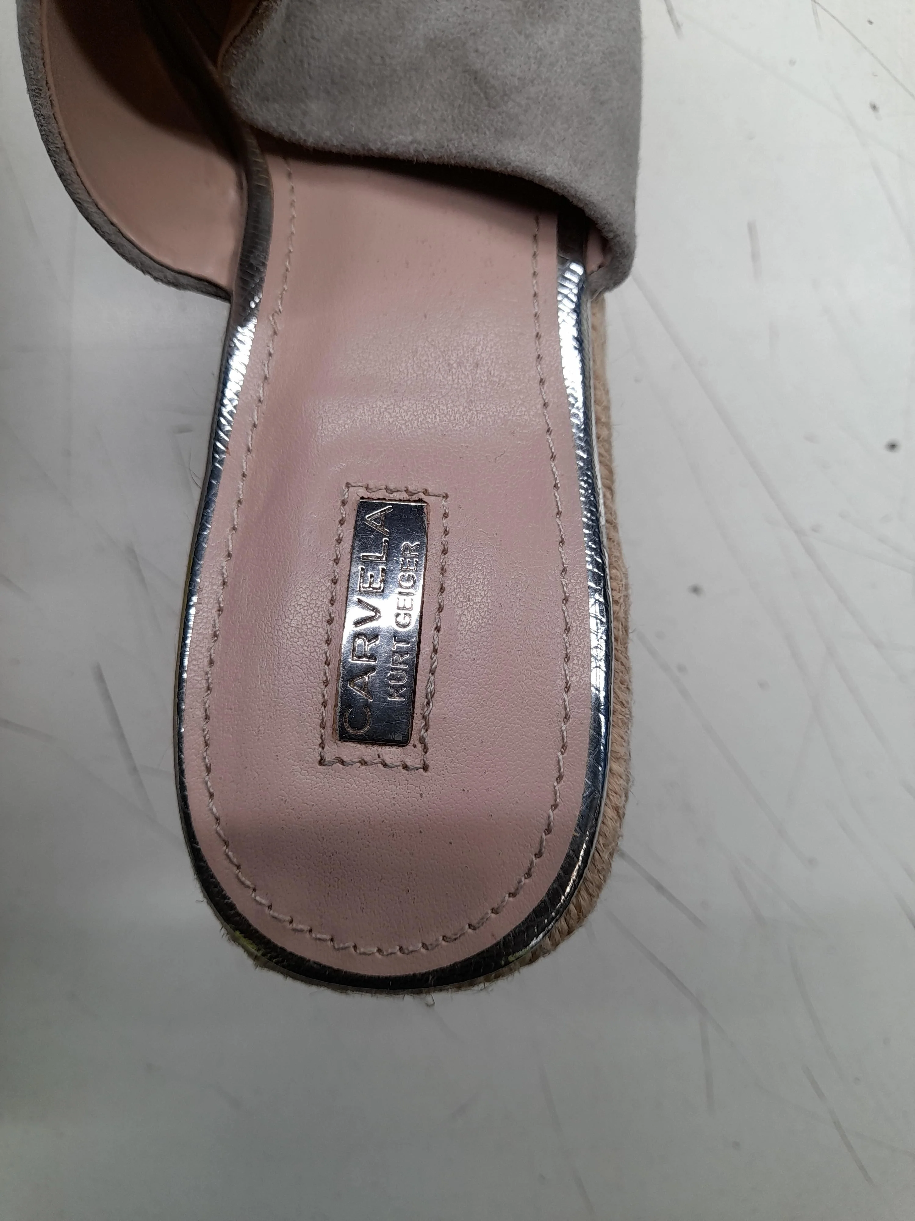Carvela Women's Sandals UK 4 Grey 100% Suede Espadrille - Image 8