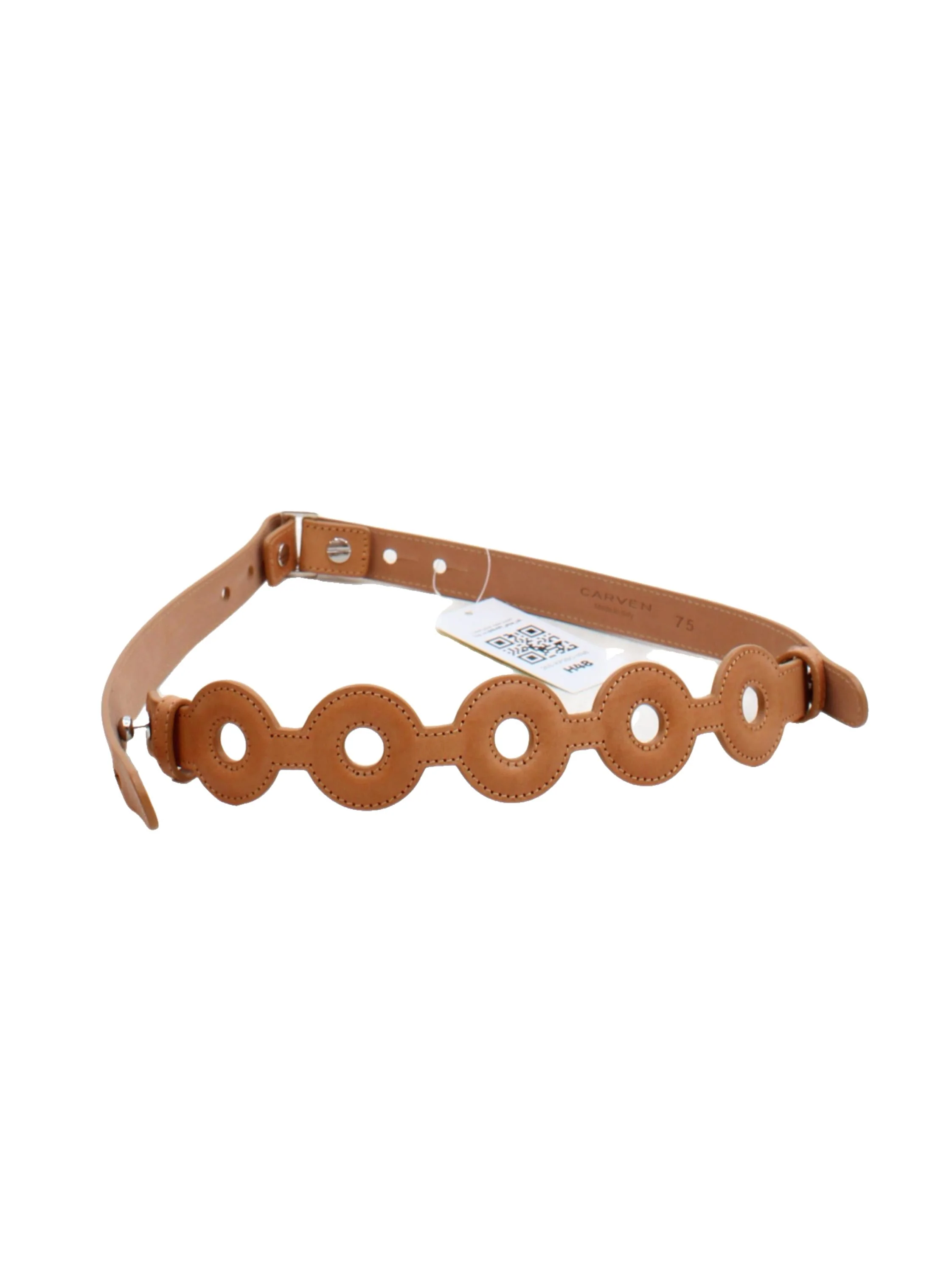 Carven Women's Belt S Tan 100% Leather Basic Belt