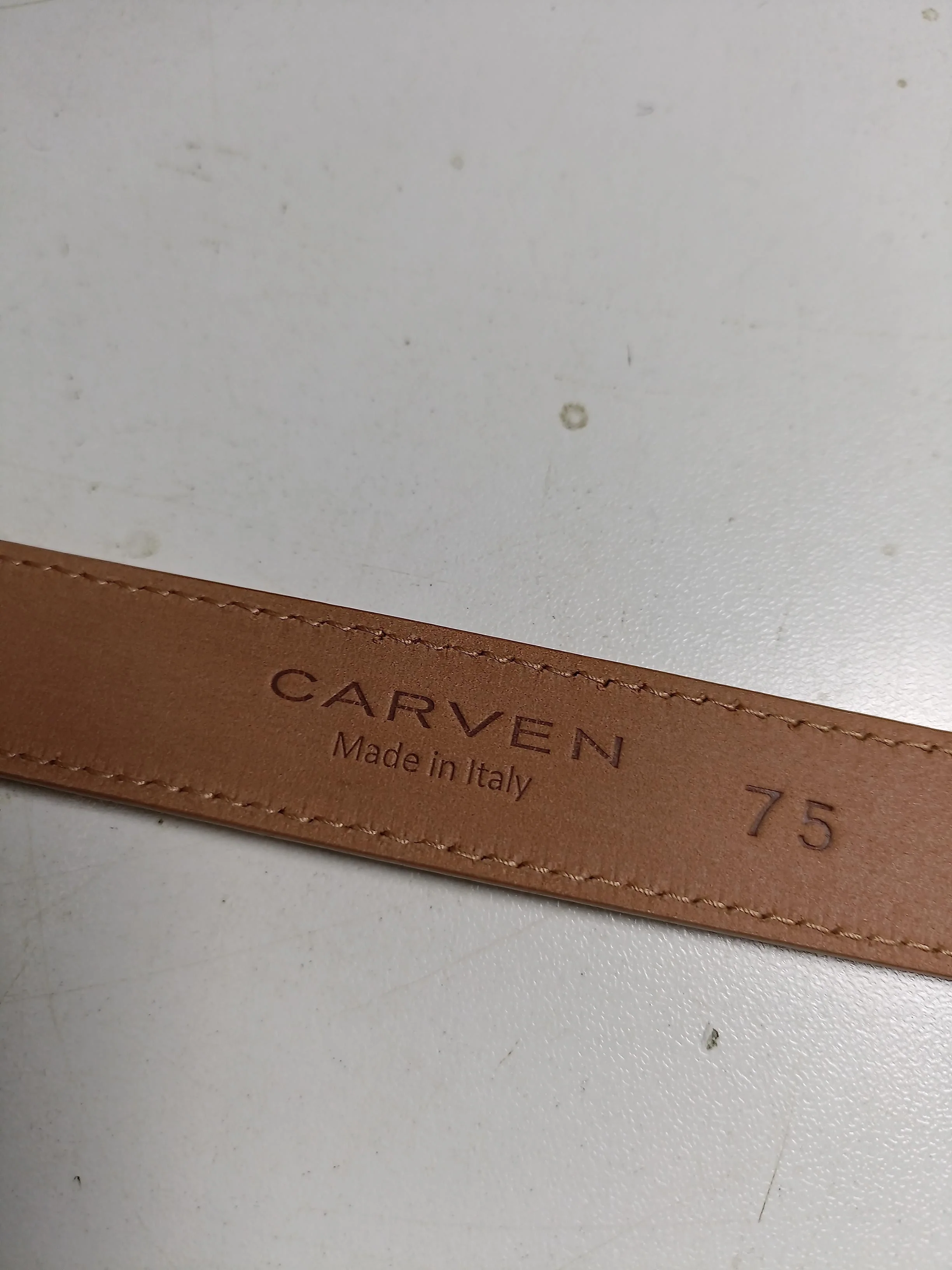 Carven Women's Belt S Tan 100% Leather Basic Belt - Image 6