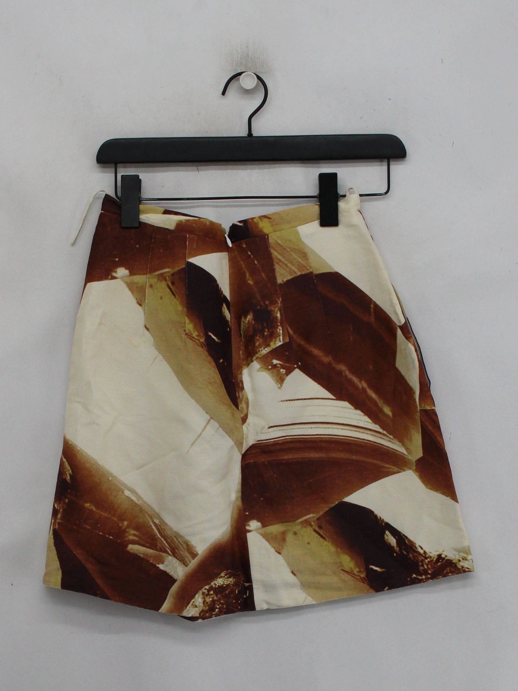 Carven Women's Mini Skirt UK 8 Brown Linen with Silk, Acetate, Viscose Mini - Image 2