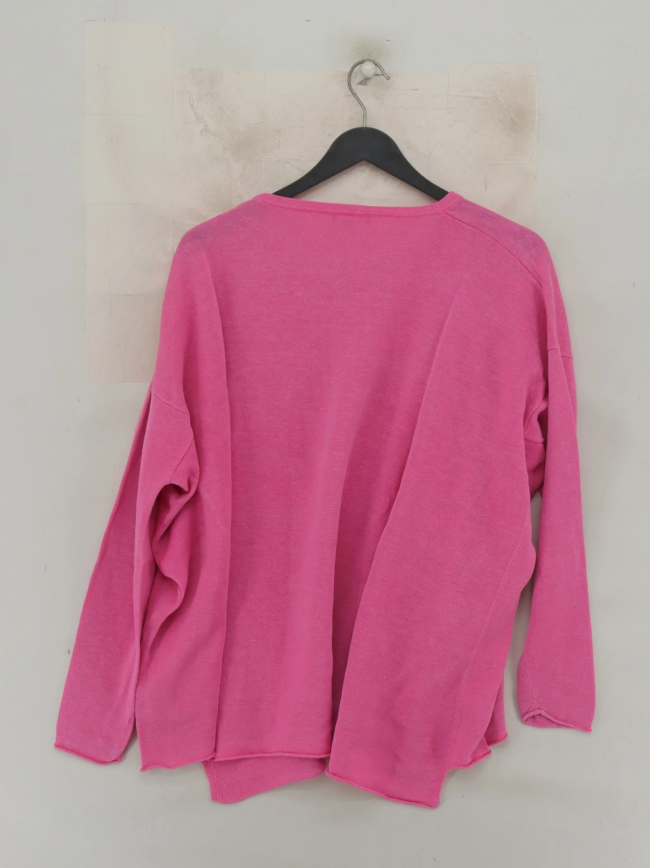 Cash CA Women's Jumper L Pink 100% Linen Round Neck Pullover - Image 2