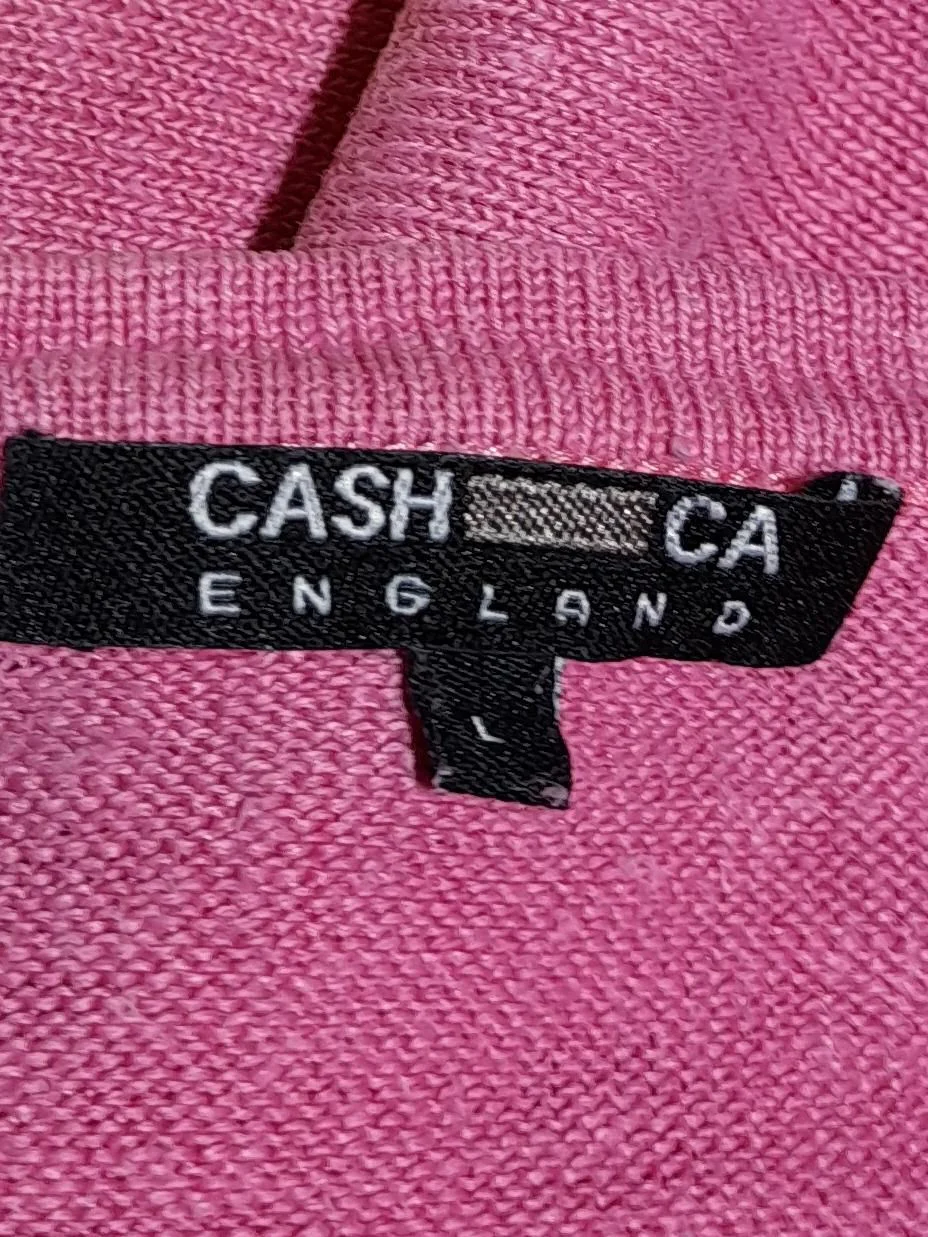 Cash CA Women's Jumper L Pink 100% Linen Round Neck Pullover - Image 5