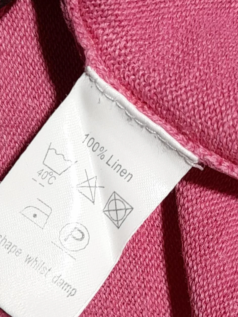 Cash CA Women's Jumper L Pink 100% Linen Round Neck Pullover - Image 6