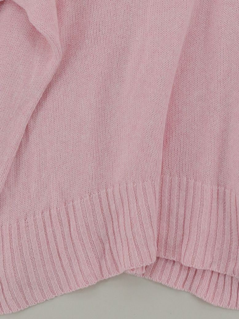 Cash CA Women's Jumper L Pink Cotton with Linen, Polyester V-Neck Pullover - Image 4