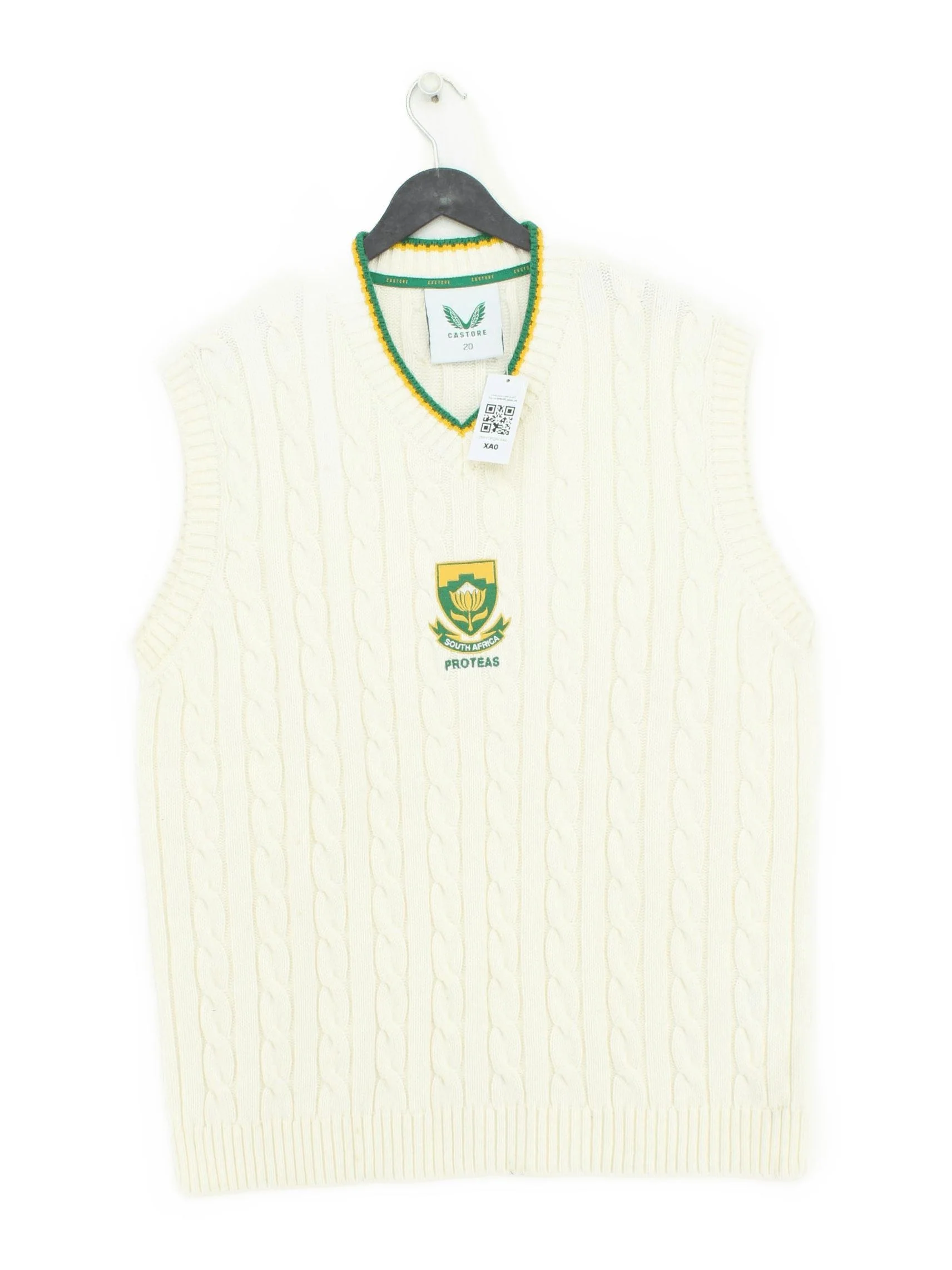 Castore Men's Jumper XXL Cream 100% Acrylic V-Neck Vest