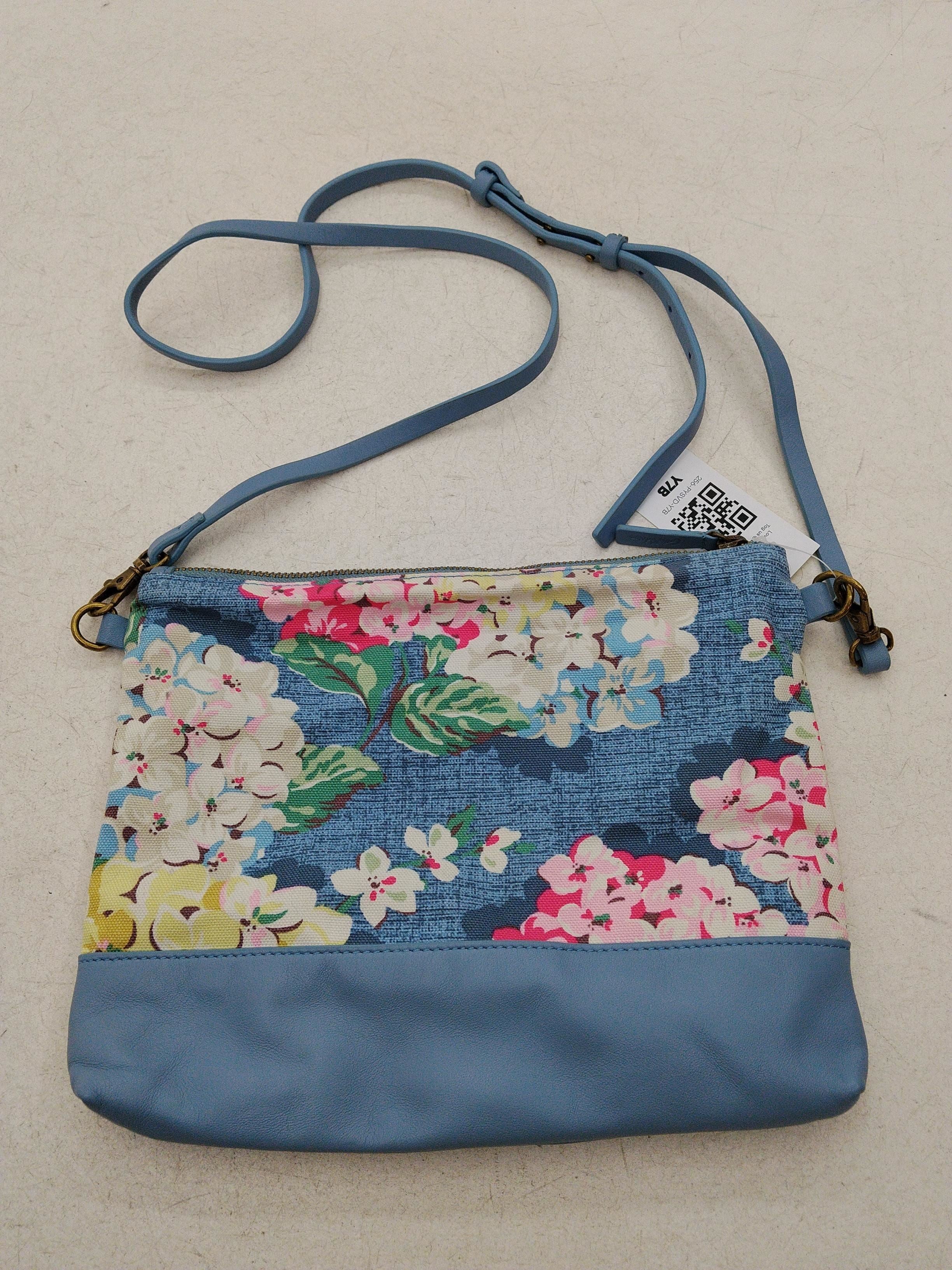 Cath Kidston Women's Bag Blue Floral Cotton with Leather Crossbody - Image 2