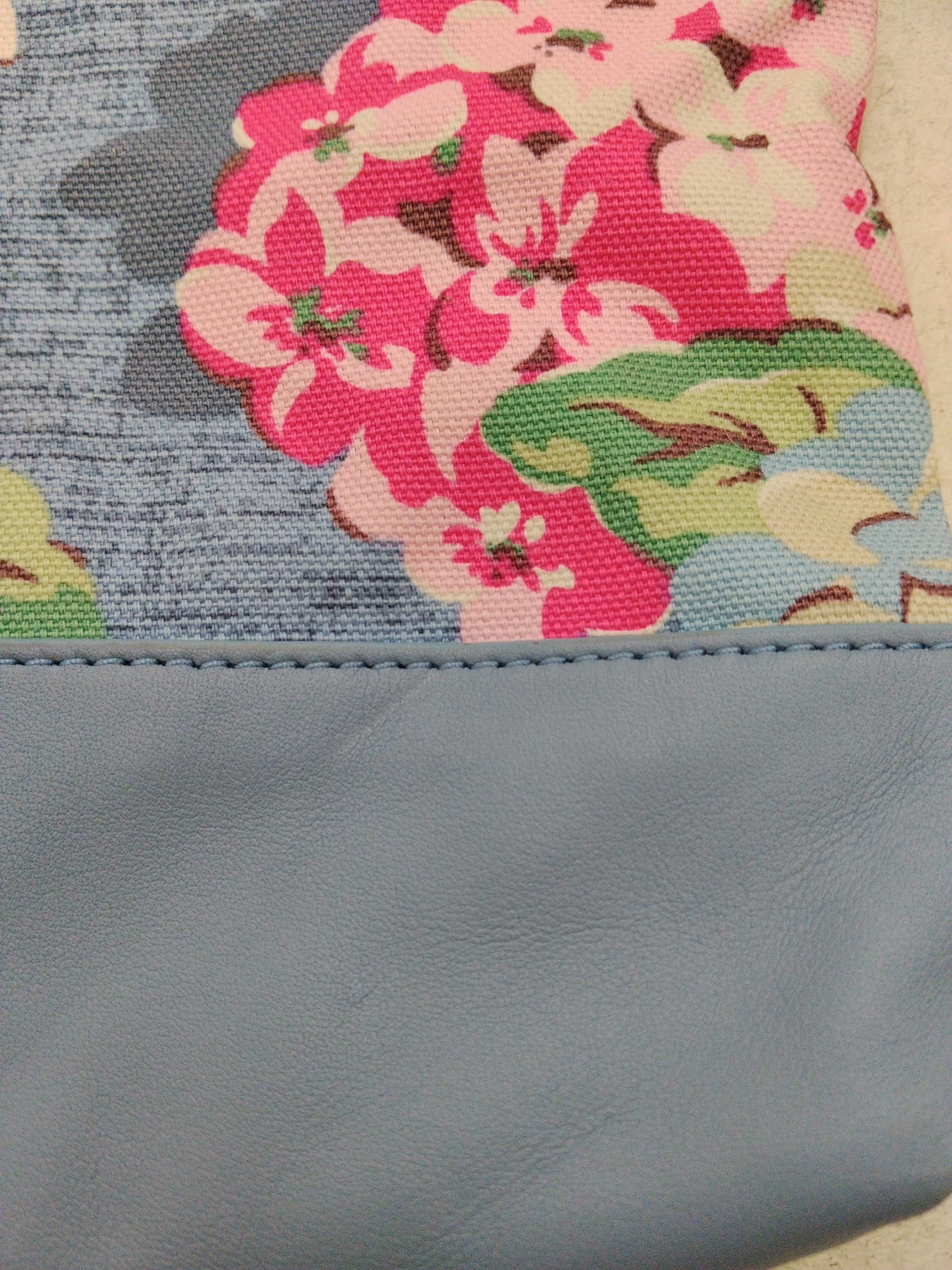 Cath Kidston Women's Bag Blue Floral Cotton with Leather Crossbody - Image 3
