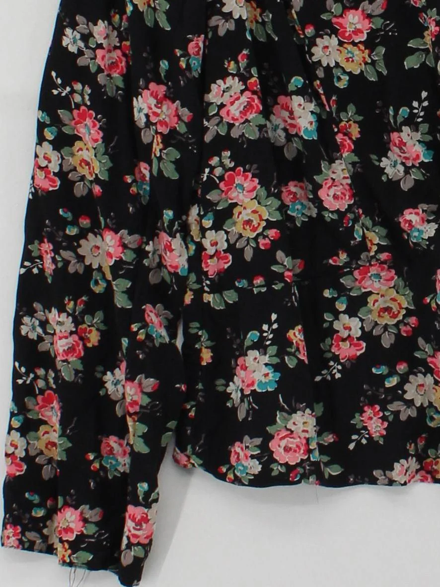 Cath Kidston Women's Blazer M Black Floral 100% Viscose Overcoat - Image 4