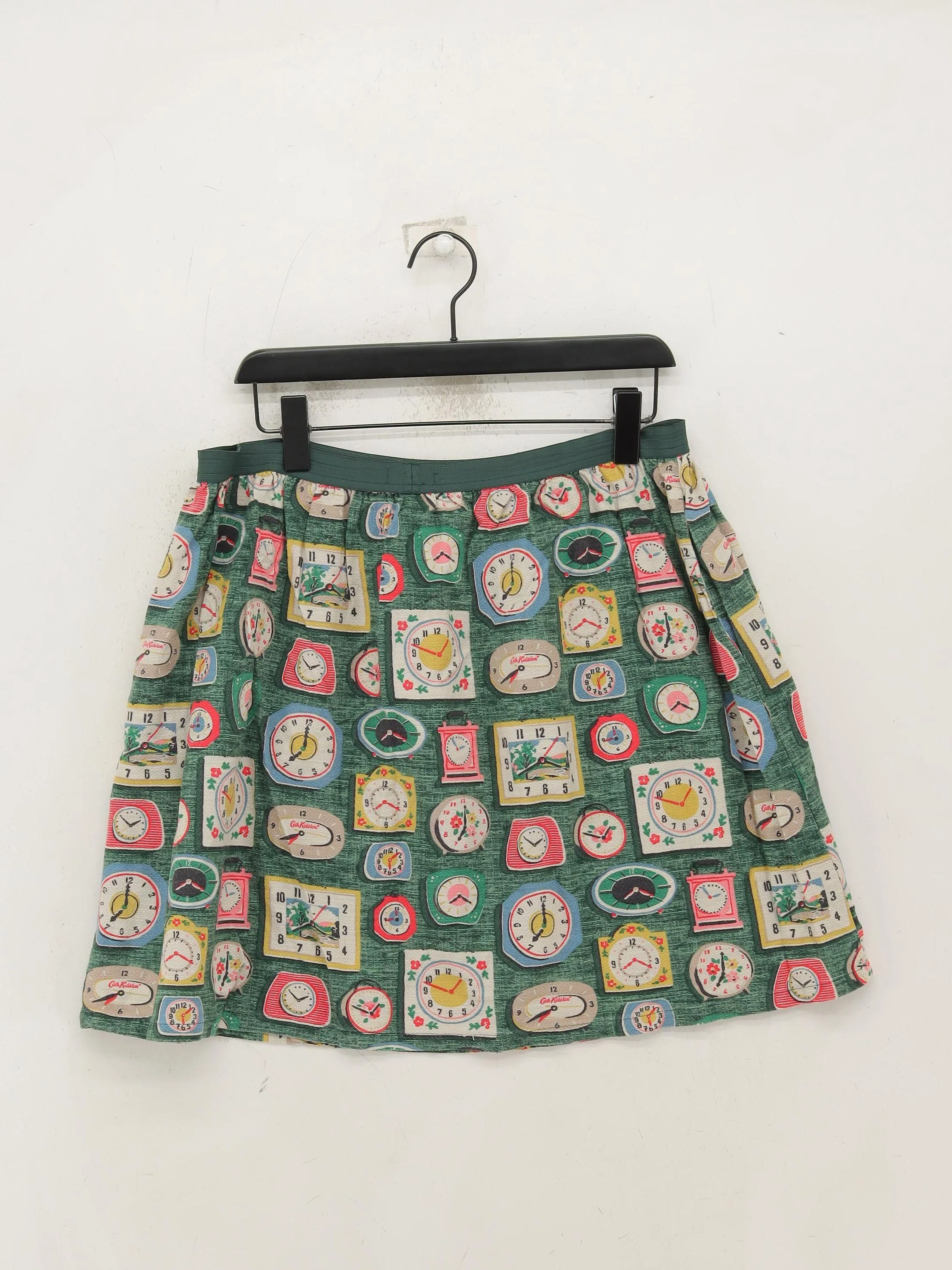 Cath Kidston Women's Mini Skirt L Green Geometric 100% Cotton Short Mini - Image 2