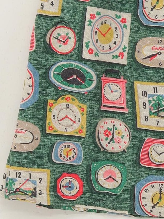 Cath Kidston Women's Mini Skirt L Green Geometric 100% Cotton Short Mini - Image 4
