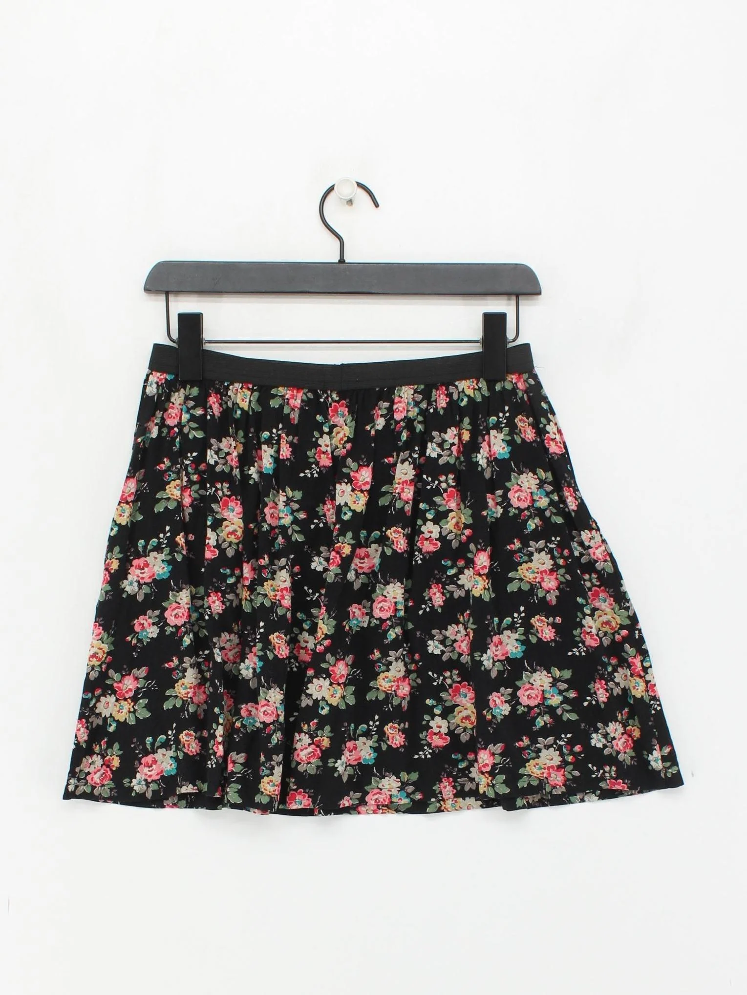 Cath Kidston Women's Mini Skirt UK 10 Black Floral 100% Viscose Short Mini - Image 2