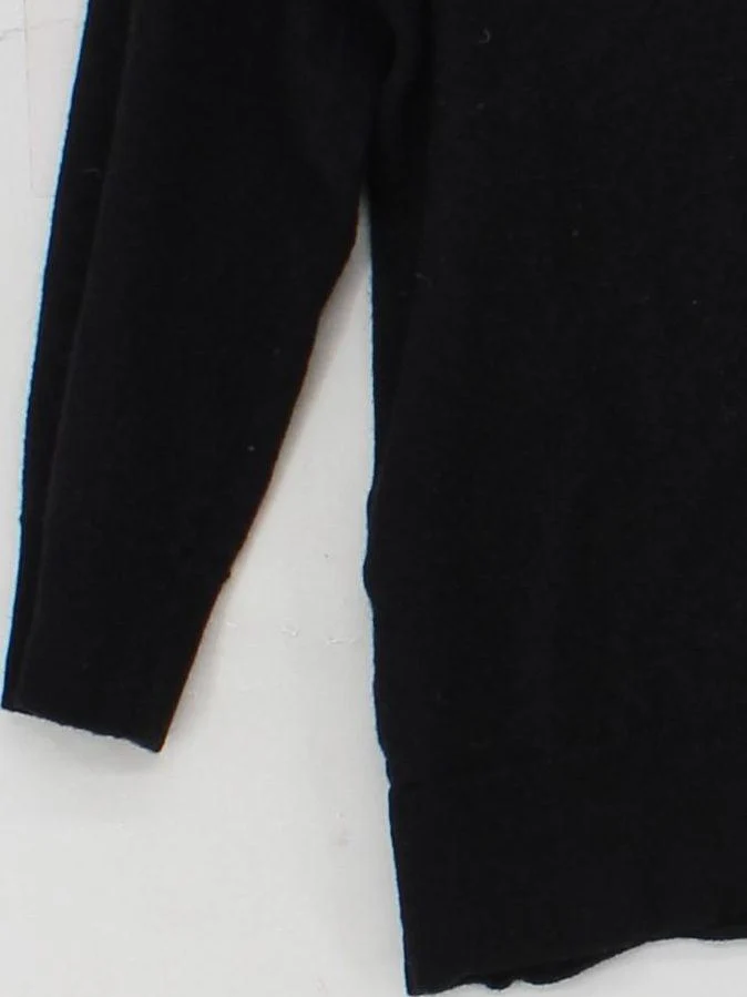Cavalli Class Women's Top UK 10 Black 100% Wool 3/4 Sleeve V-Neck Basic - Image 4