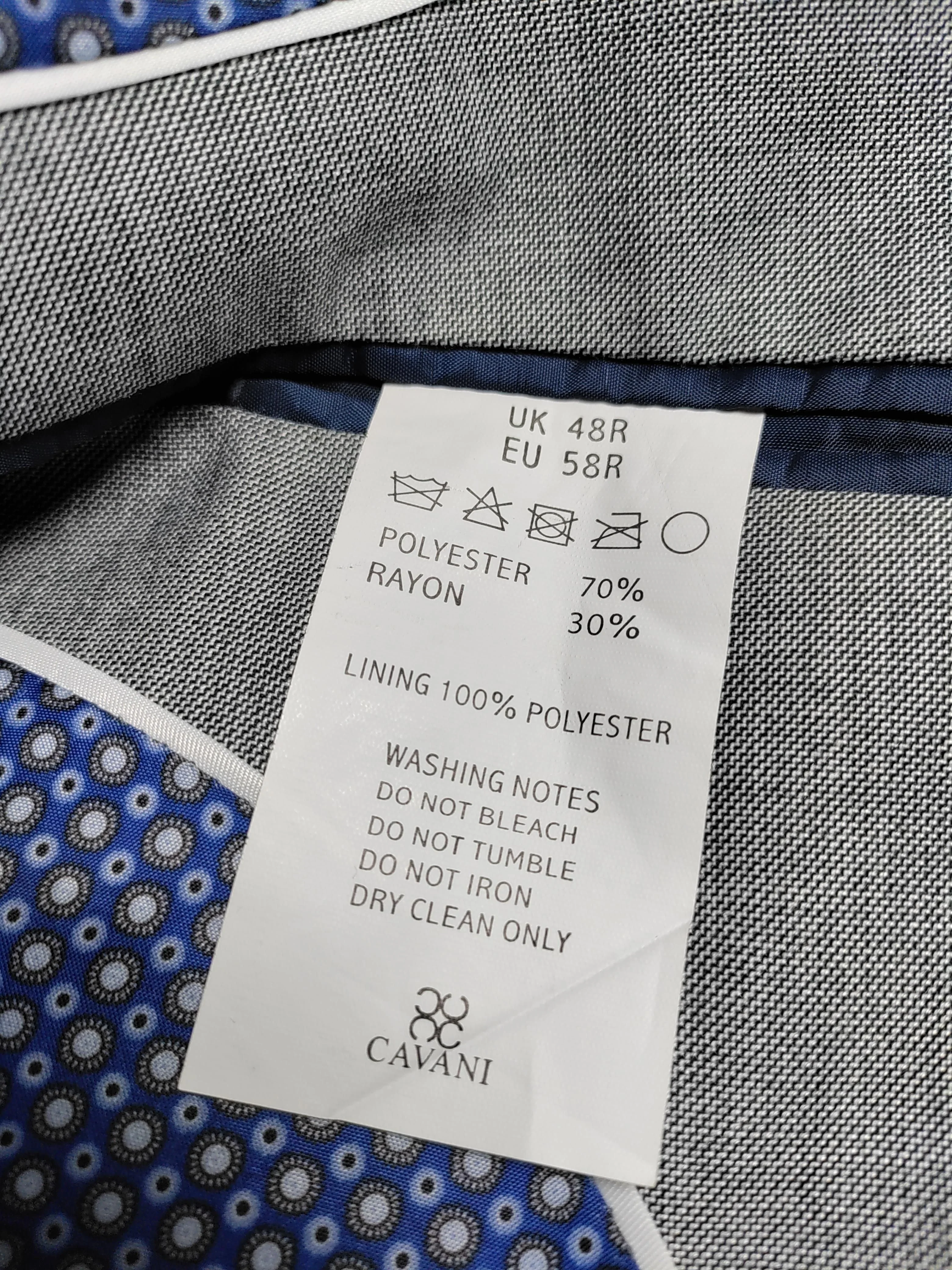 Cavani Men's Two Piece Suit Chest: 48 in Grey Polyester with Rayon 2 Piece - Image 7