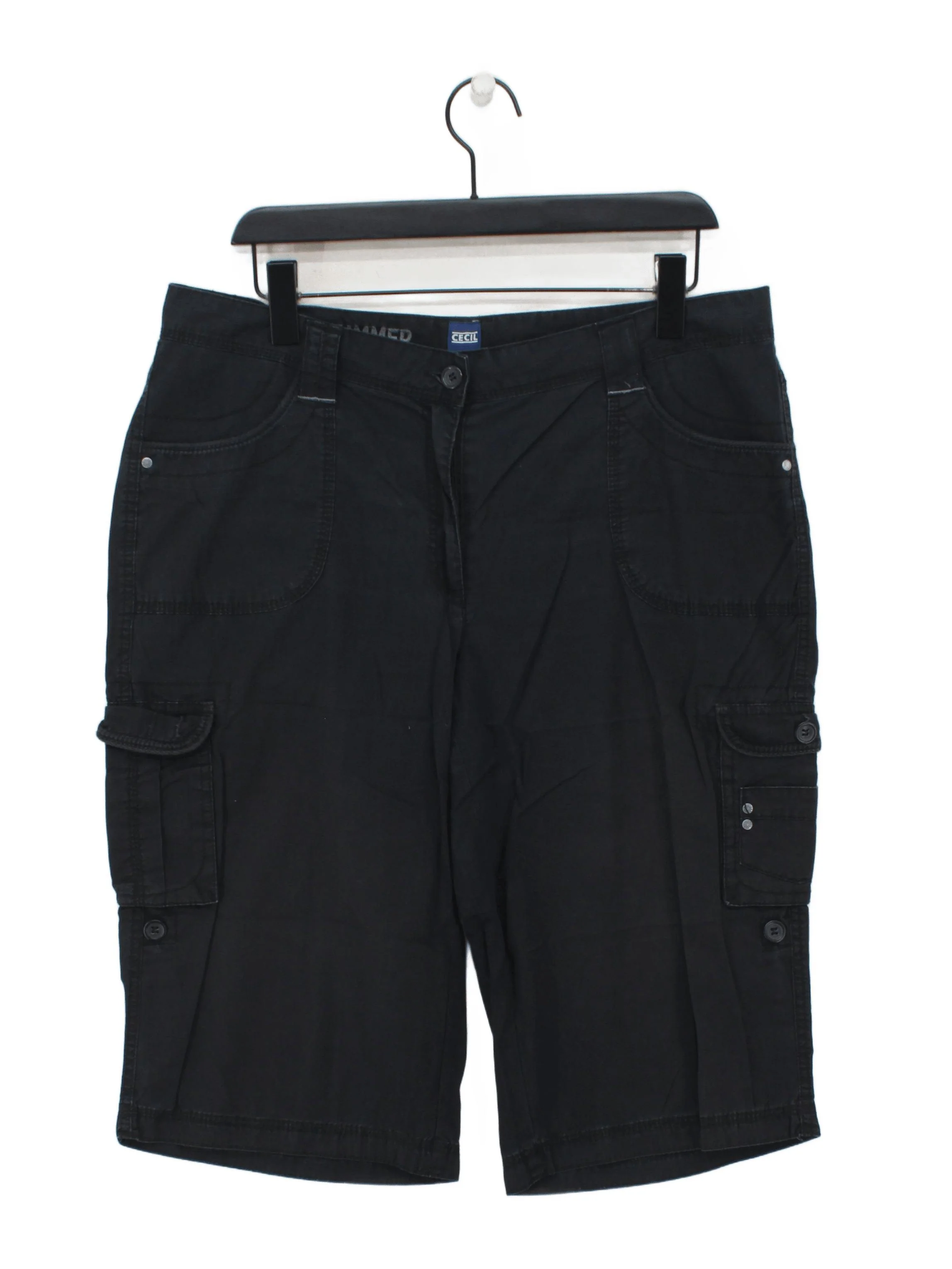 Cecil Men's Shorts M Black 100% Cotton Cargo