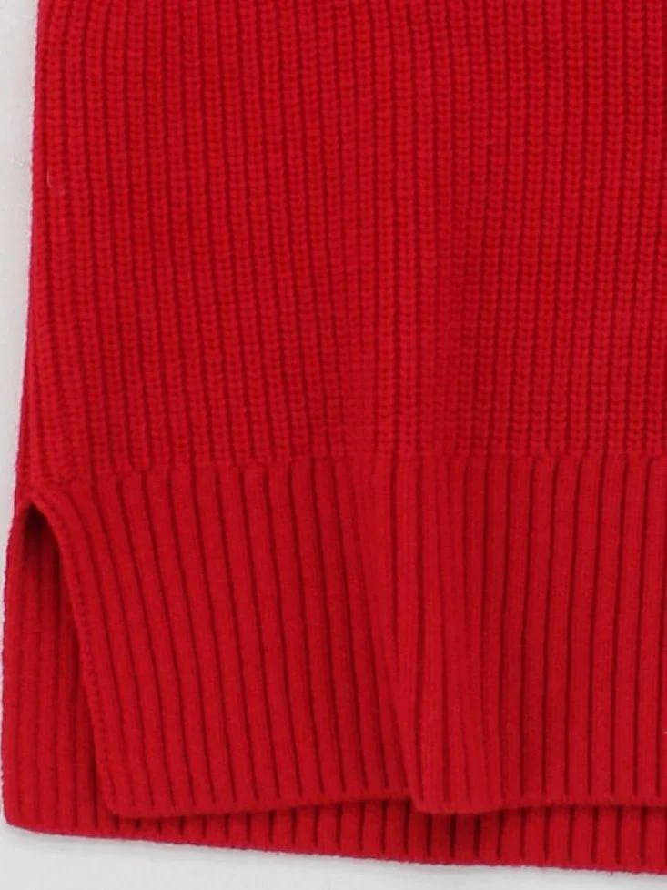 Cefinn Women's Jumper M Red Wool with Nylon V-Neck Vest - Image 4