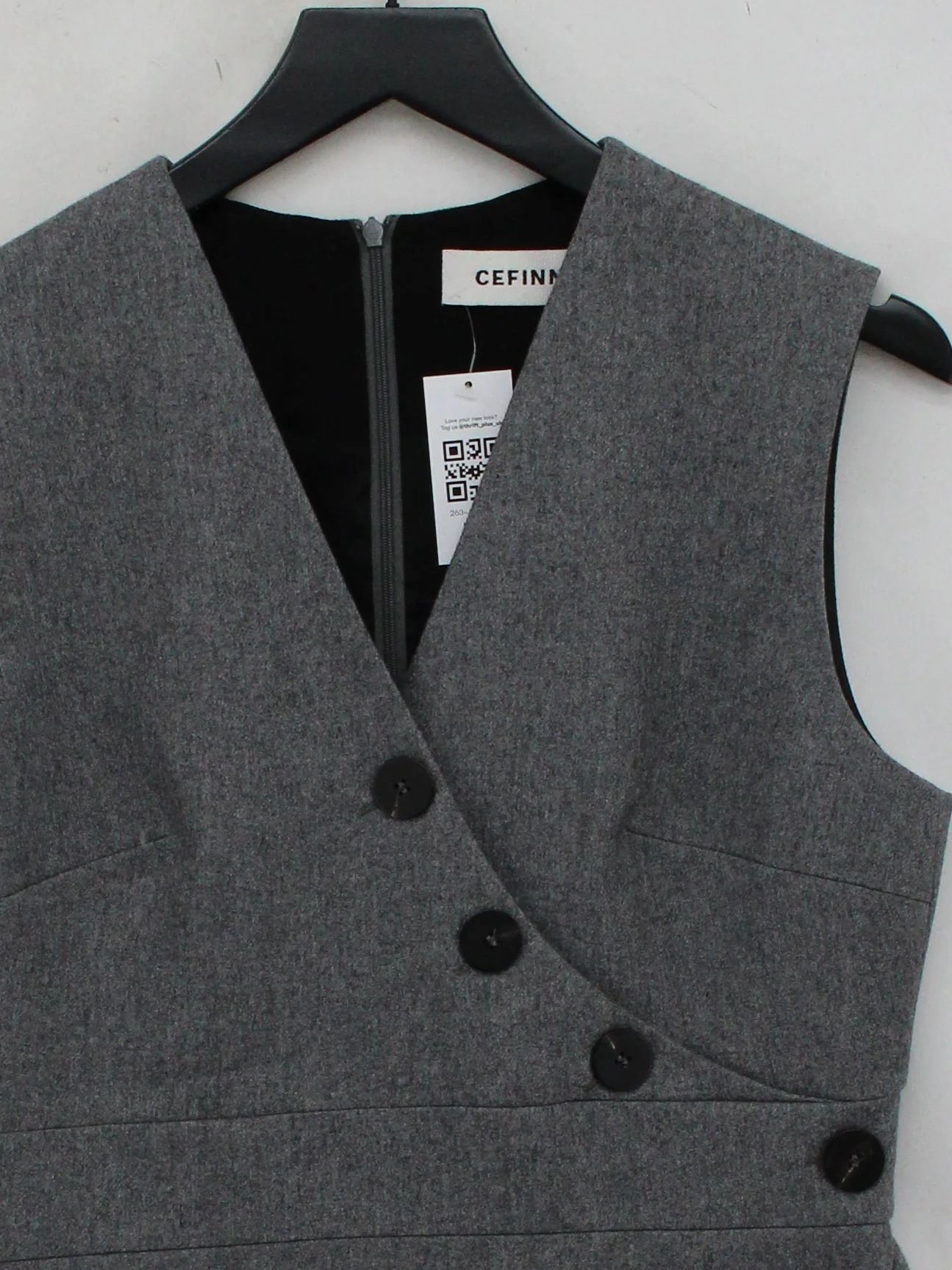 Cefinn Wrap Mini Dress UK12 in Grey - Image 3